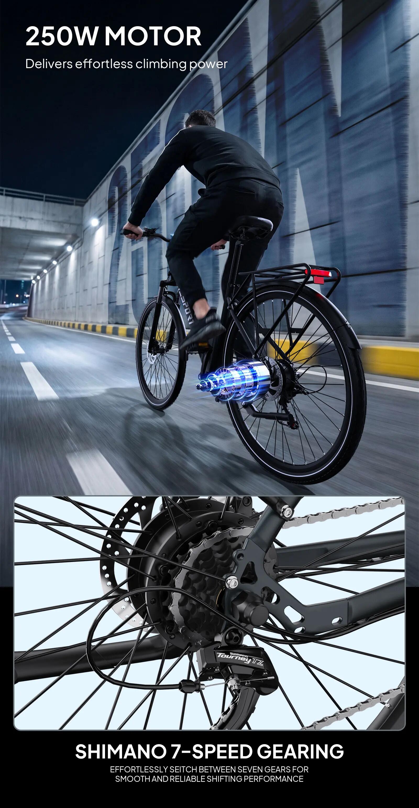 Bici elettrica a pedalata assistita per adulti OT12Pro: pneumatici da 27,5" 12/15