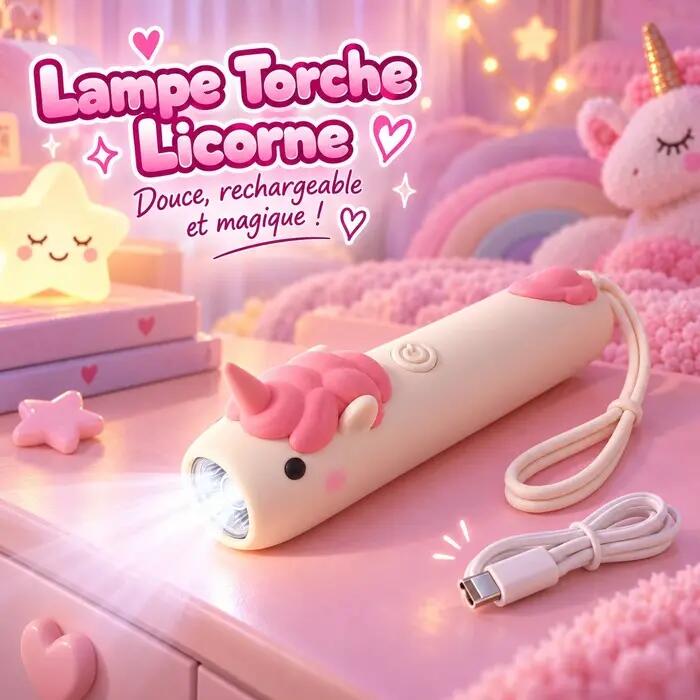 Lampe torche silicone Licorne 3/7