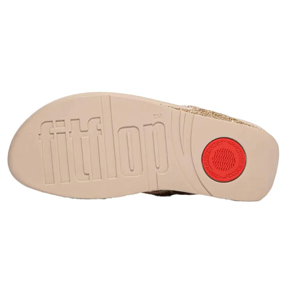 Lulusandalen met glitters en teenslippers voor dames (Platino) 4/5