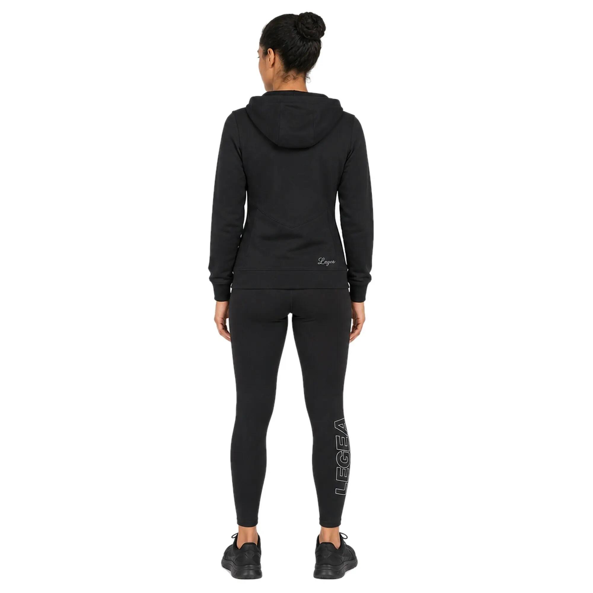 Completo felpa e leggings donna Layca + Vexen Nero / Amarena 8/8