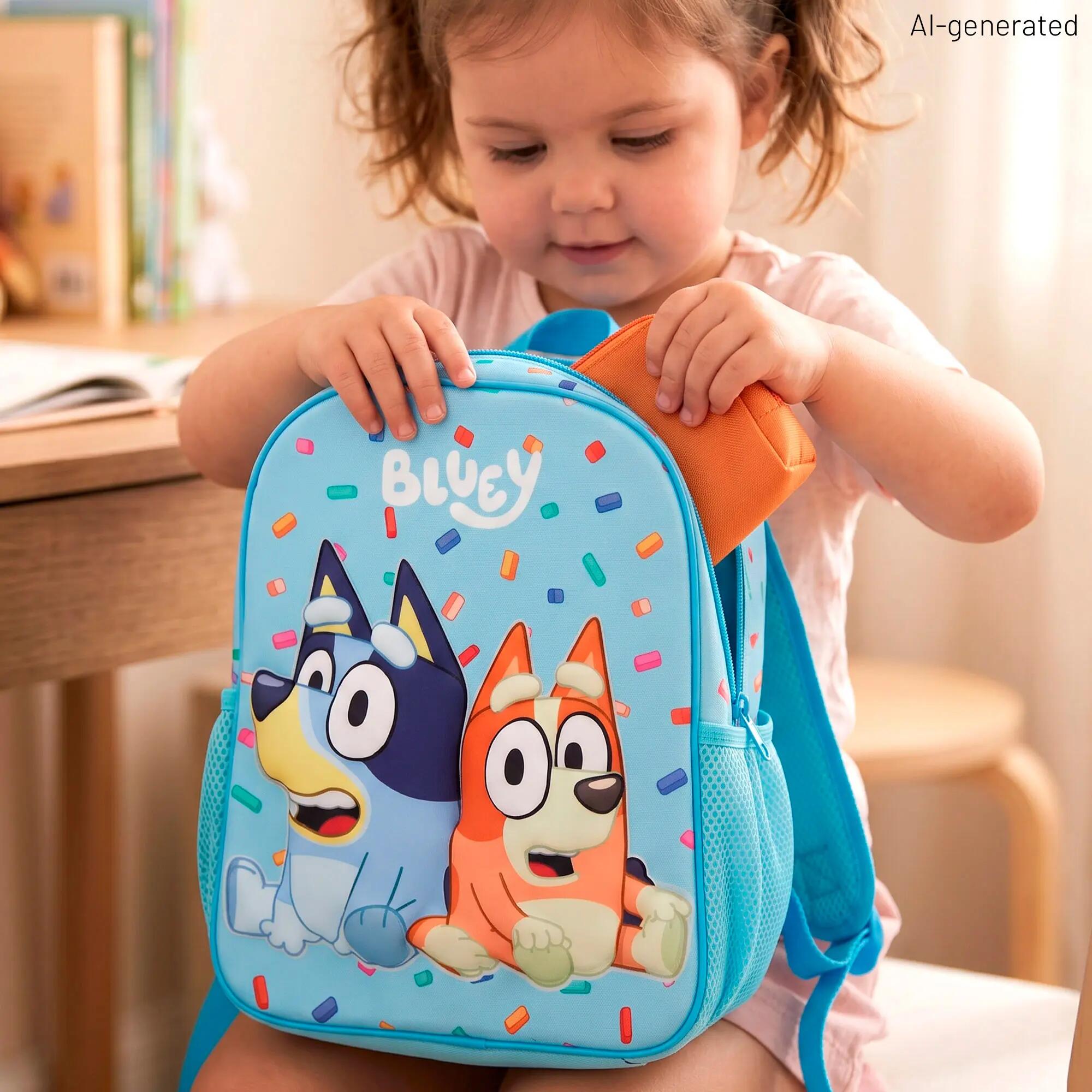 Bluey Mochila pré-escolar 3D 25x10x32 cm + 3 anos 5/7