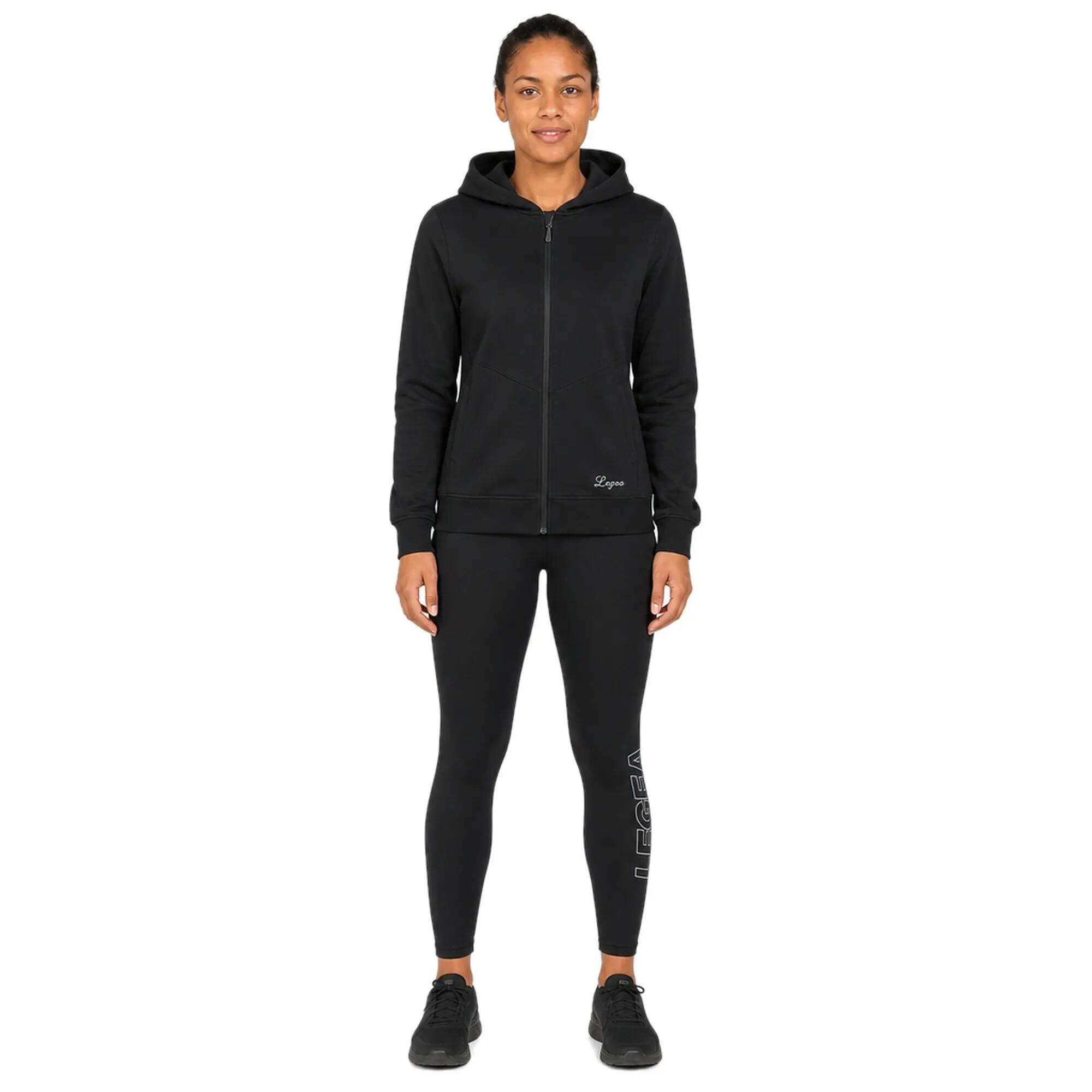 Completo felpa e leggings donna Layca + Vexen Nero / Amarena 7/8