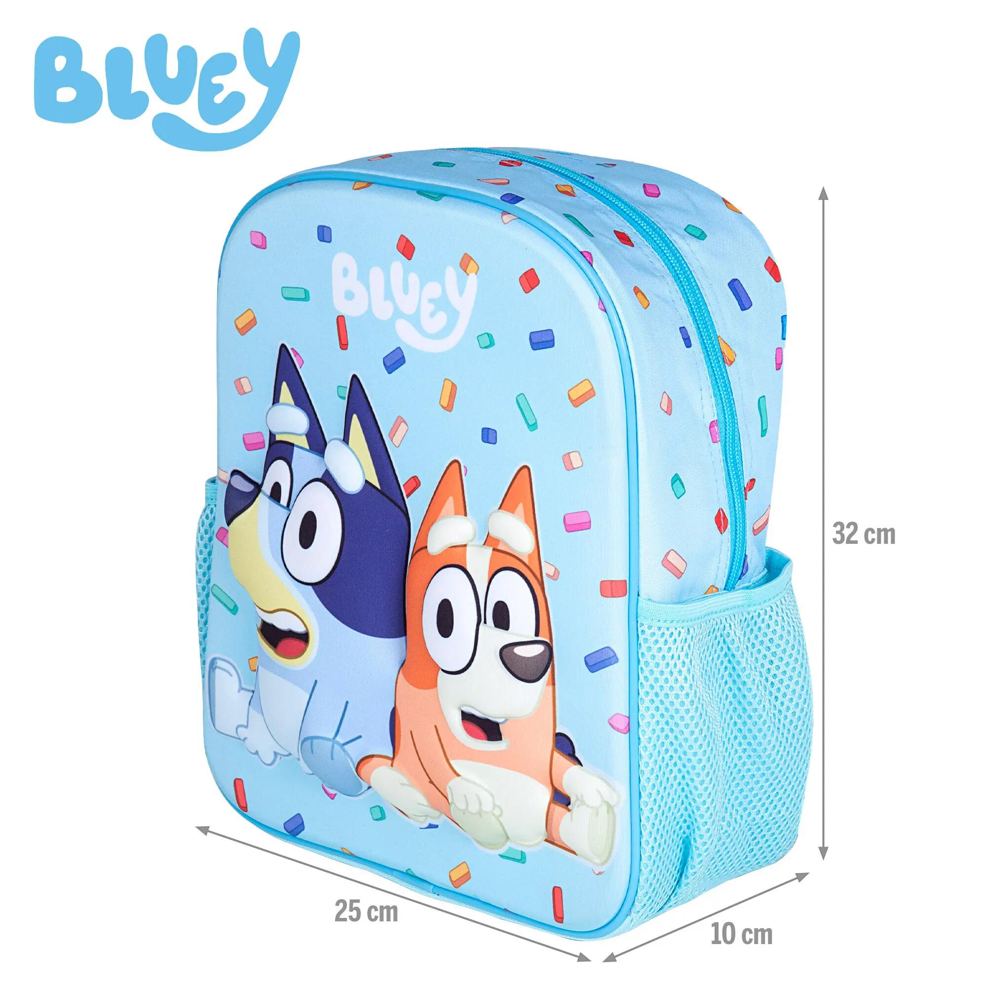 Bluey Mochila pré-escolar 3D 25x10x32 cm + 3 anos 4/7