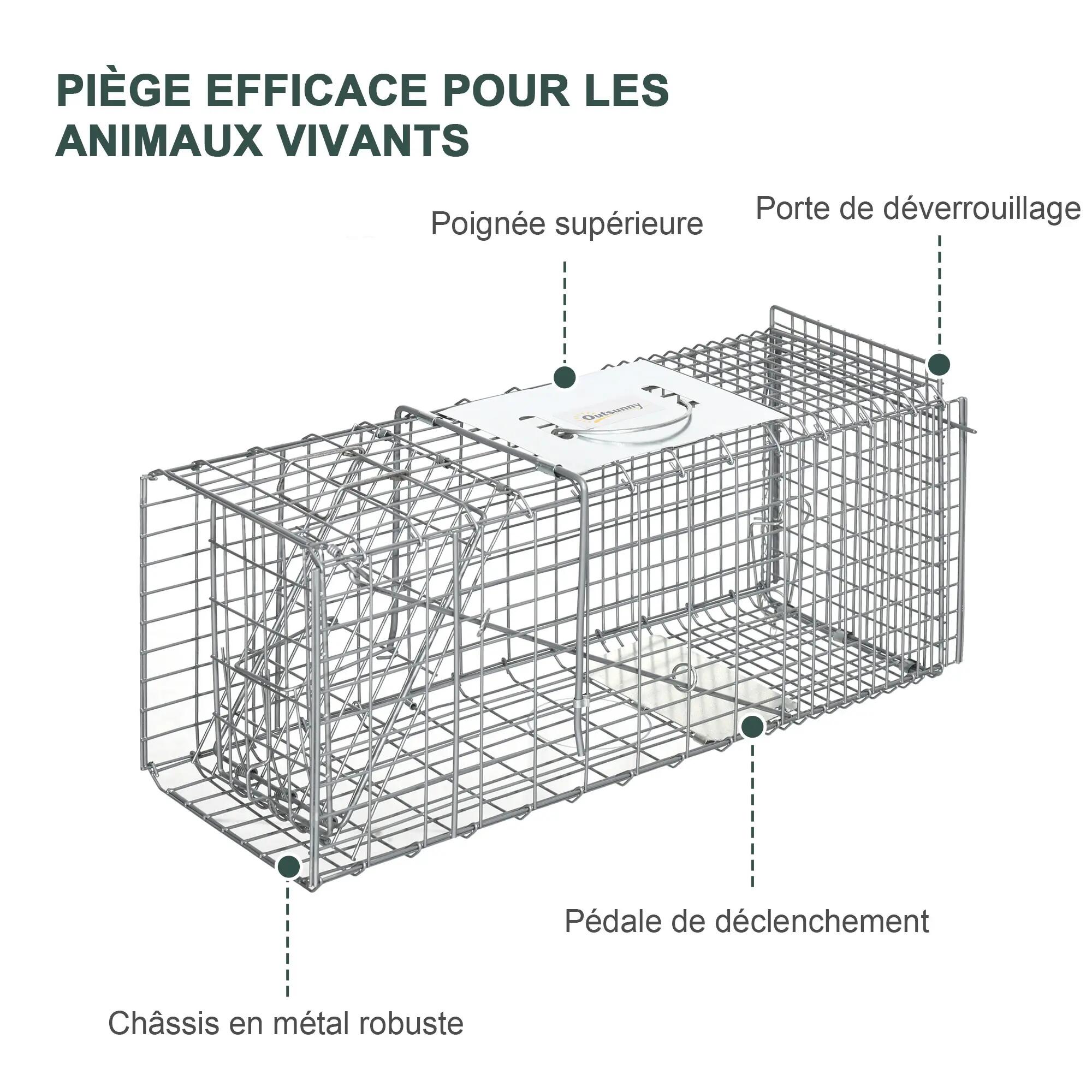 Piège cage de capture pliante pour petits animaux type rat et souris - 2 portes 8/9