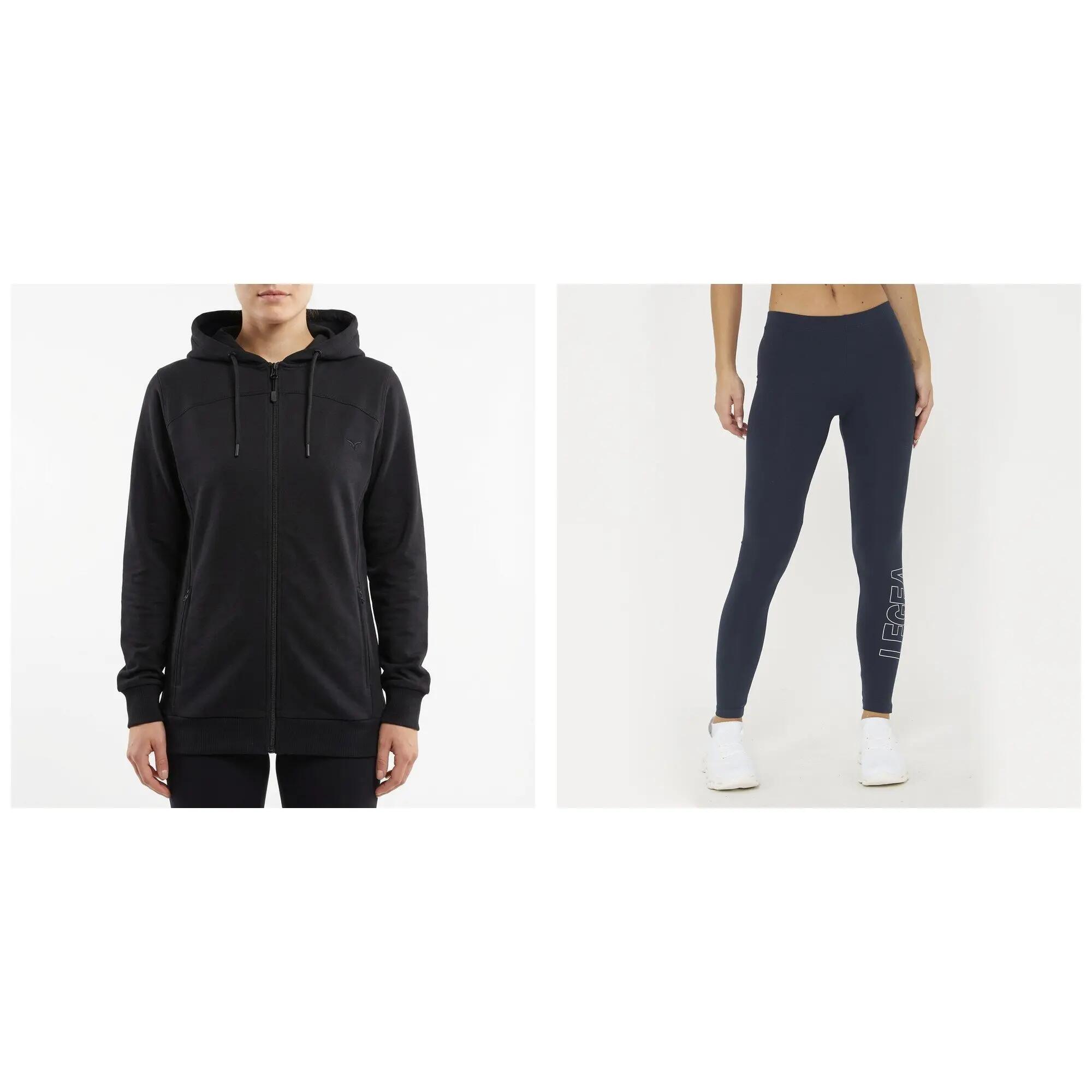Completo felpa e leggings donna Sail Oversize + Levery Nero / Blu 1/8