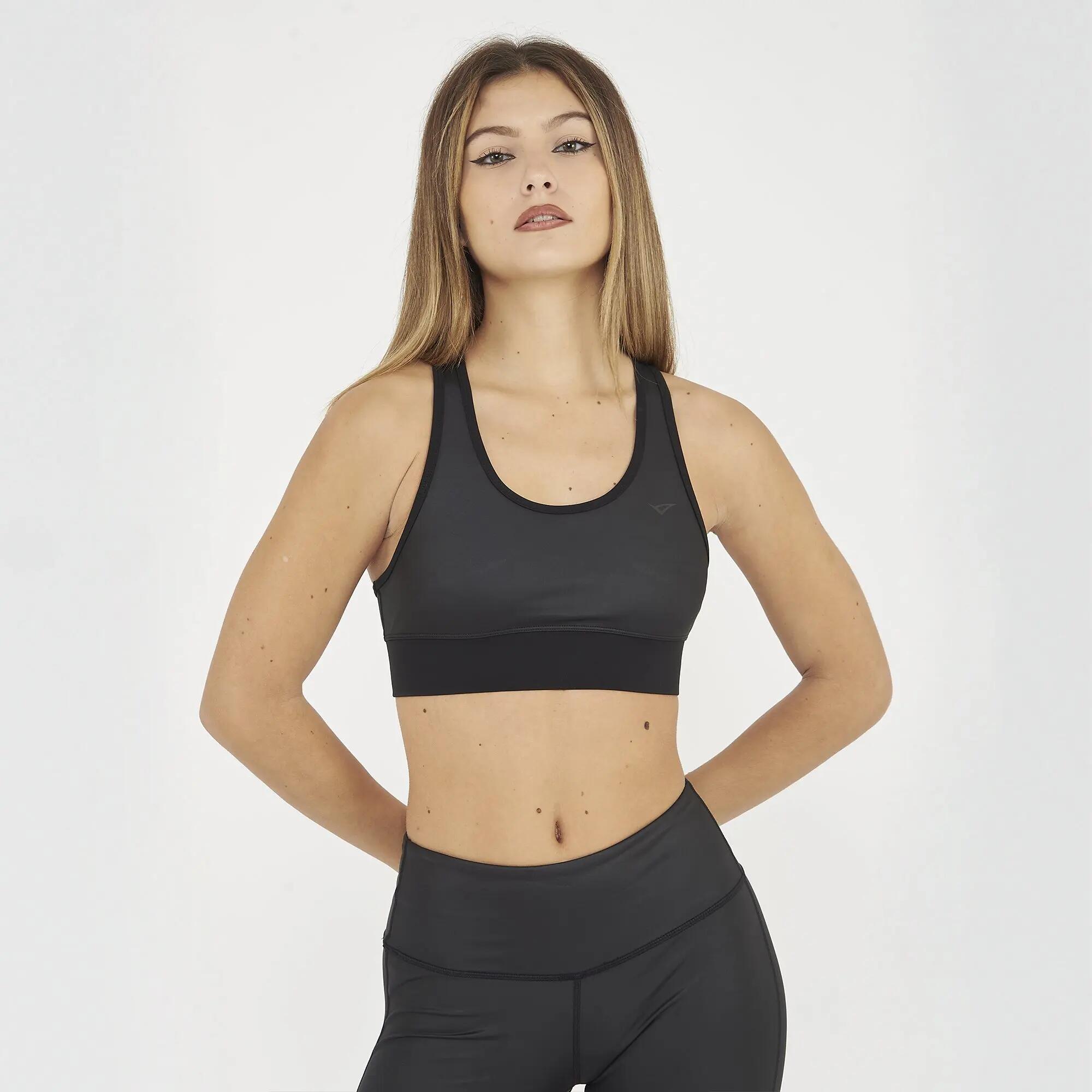 Completo top e leggings donna Dione + Vexen Nero / Amarena 2/8