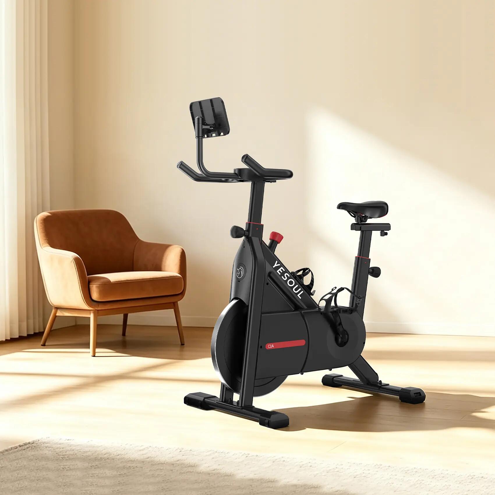 C1A Indoor-Cycling-Bike mit Magnetwiderstand, Kinomap & Zwift, bis 120 kg 2/9