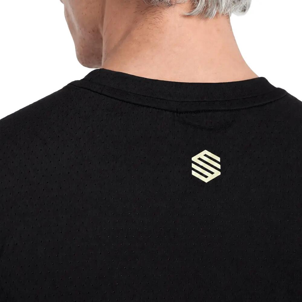 T-shirt de padel manches courtes homme Round Black Noir 5/8