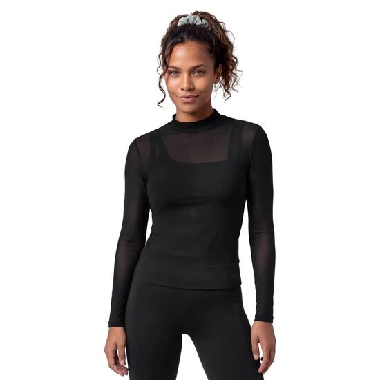 Top manches longues en mesh femme Soho Mesh-W Black Noir