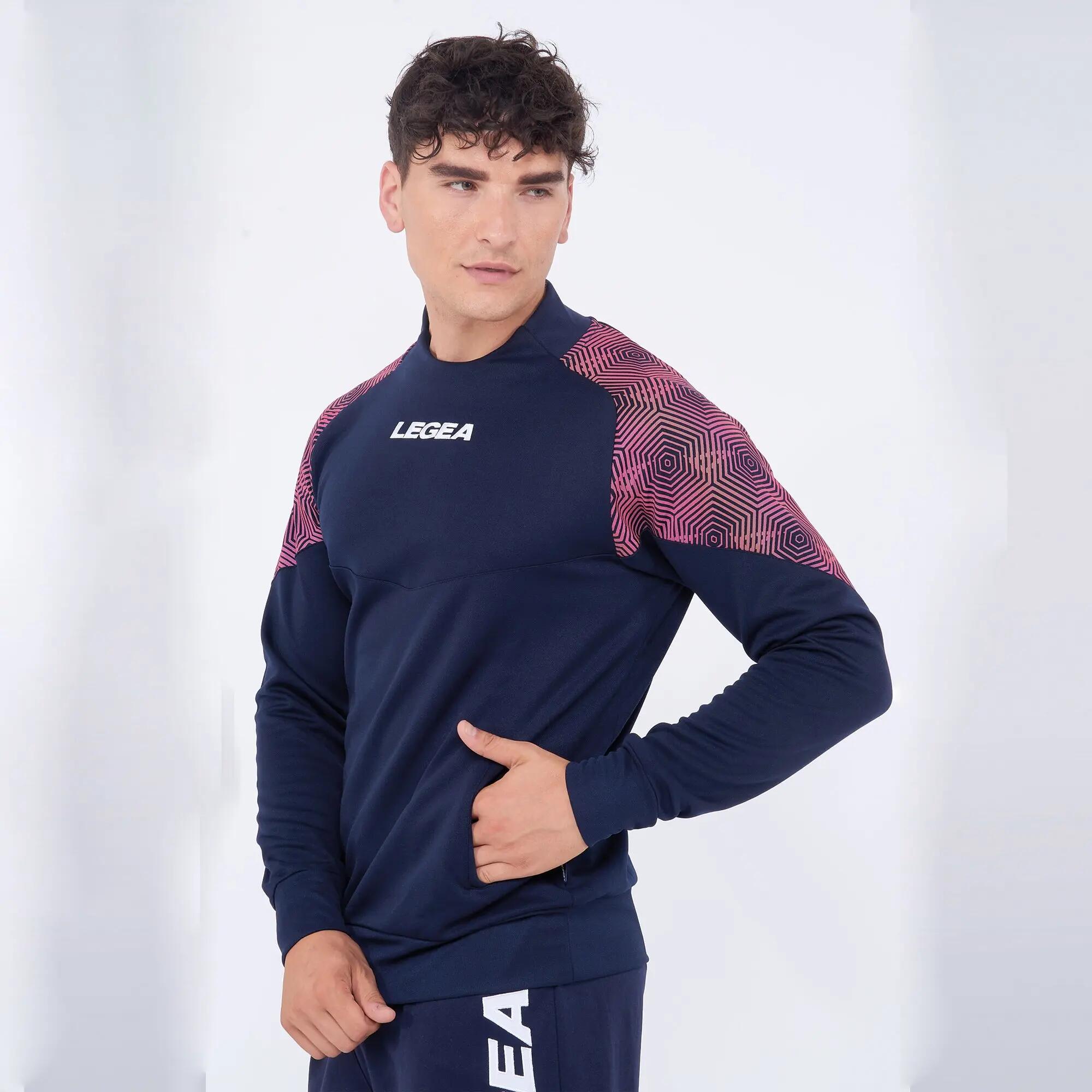 Trainingspak unisex Petra + Messico Marineblauw / Neon perzik 2/8