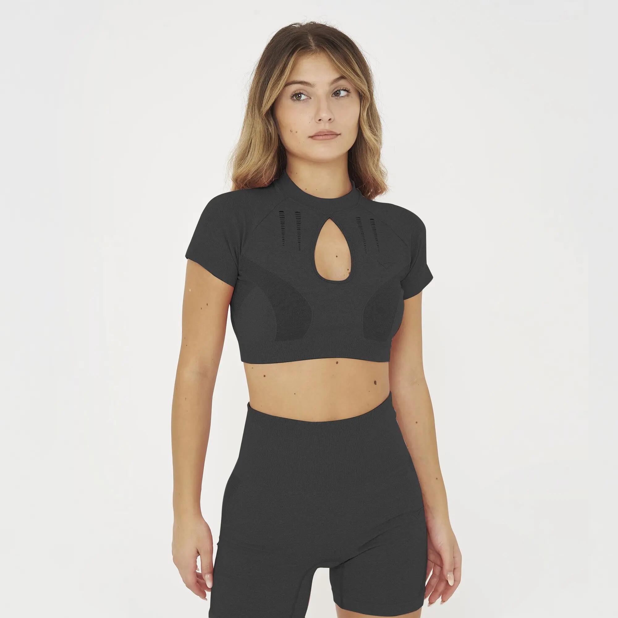 Completo t-shirt e leggings donna Lexi + Vexen Nero / Amarena 2/8