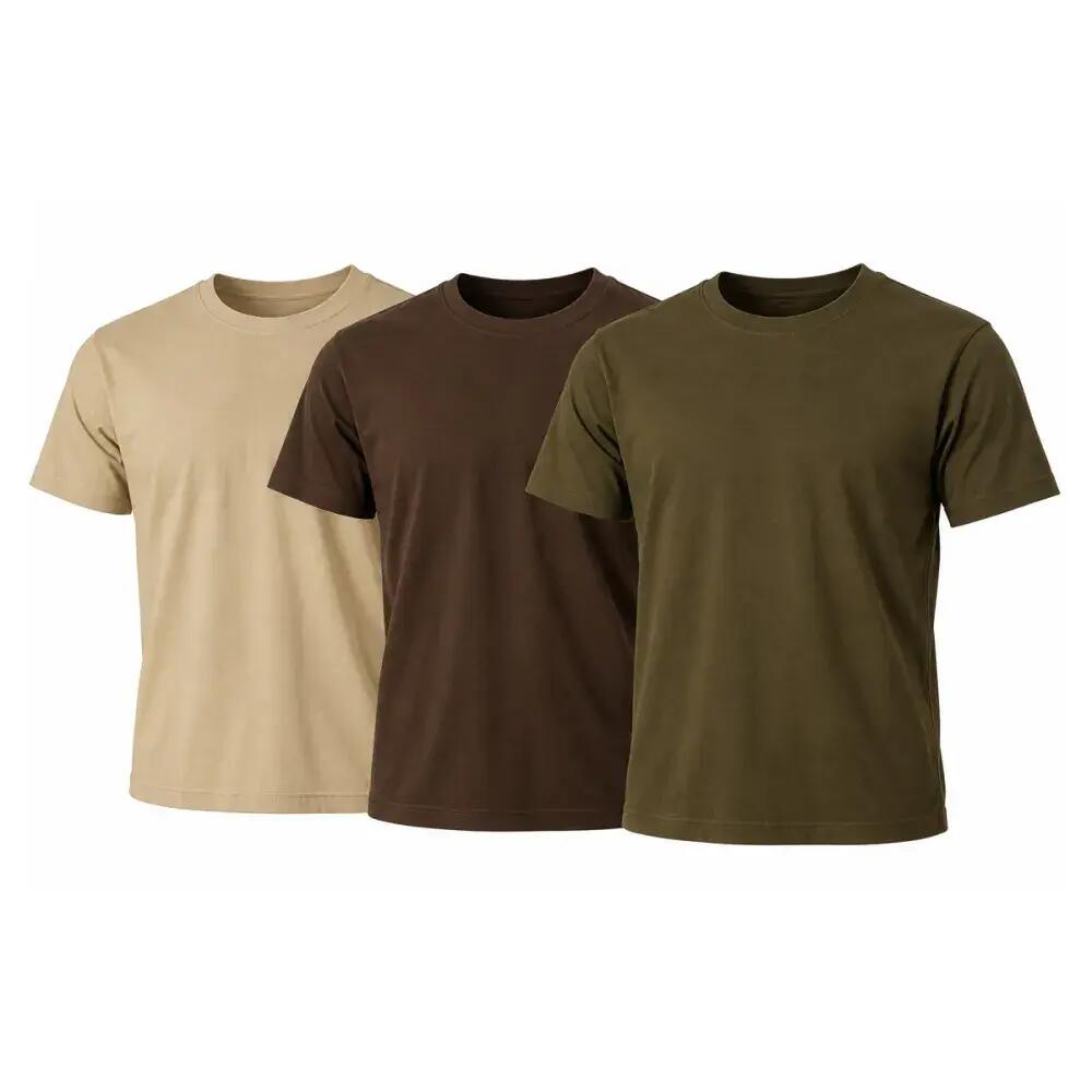 Pack de 3 T-shirts en coton - Beige, Kaki & Marron 2/5