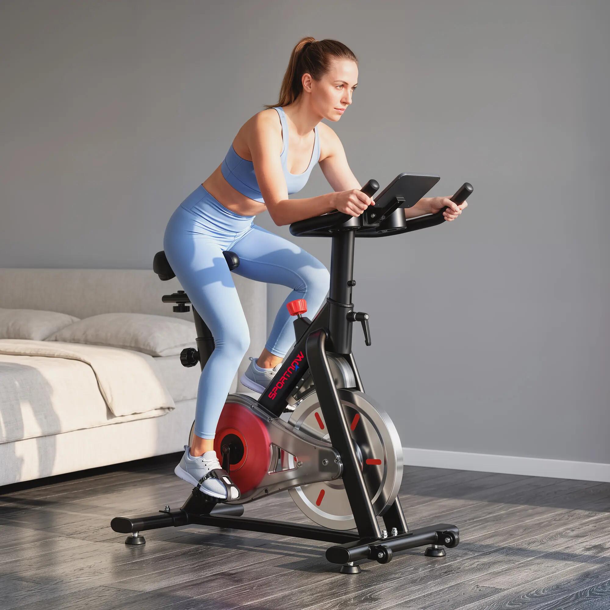 Bicicleta estática 100x50x110 cm preto e prateado SPORTNOW 8/9