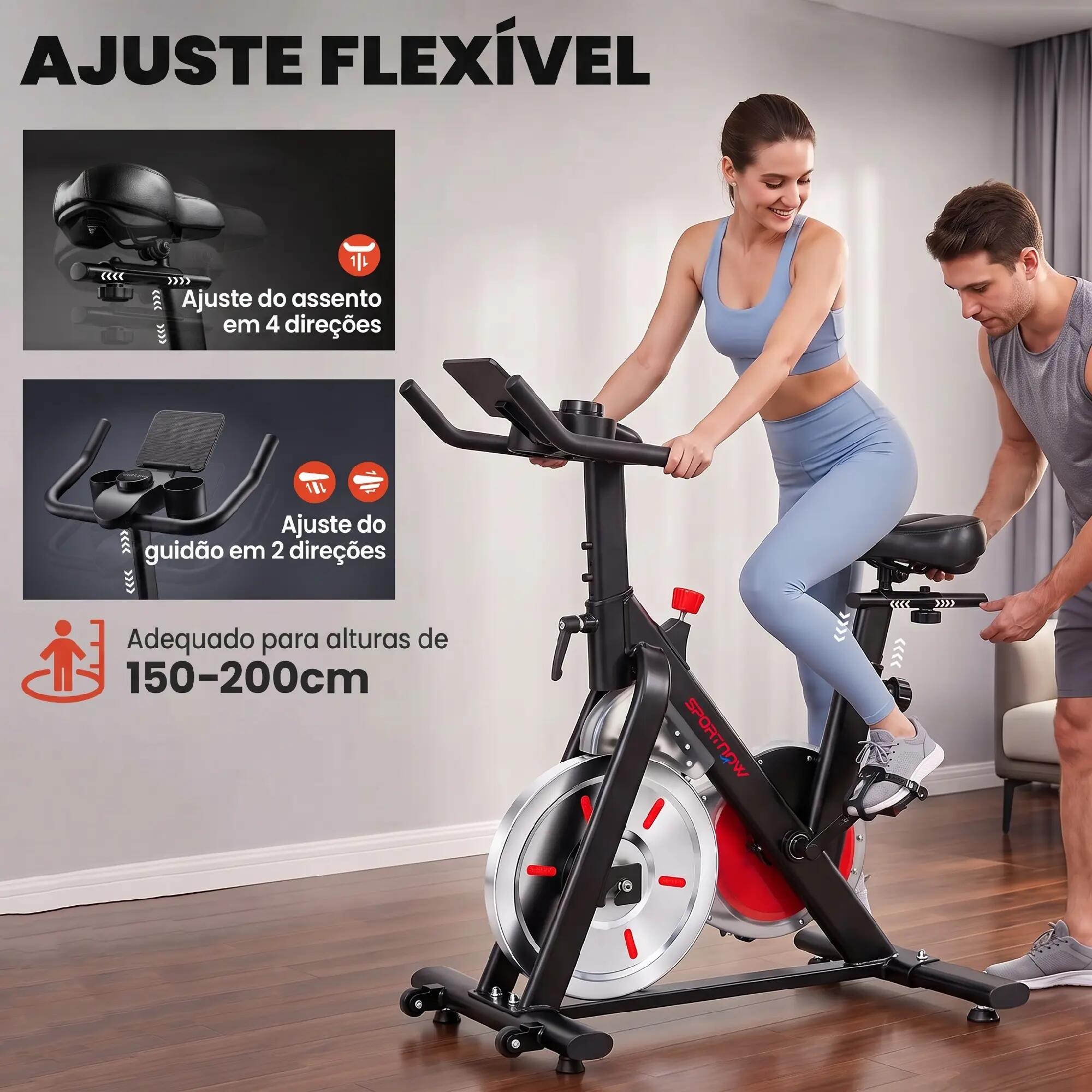 Bicicleta estática 100x50x110 cm preto e prateado SPORTNOW 7/9