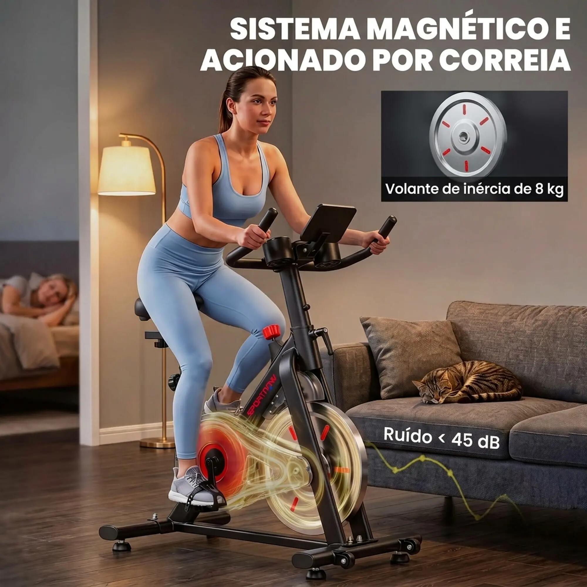 Bicicleta estática 100x50x110 cm preto e prateado SPORTNOW 6/9