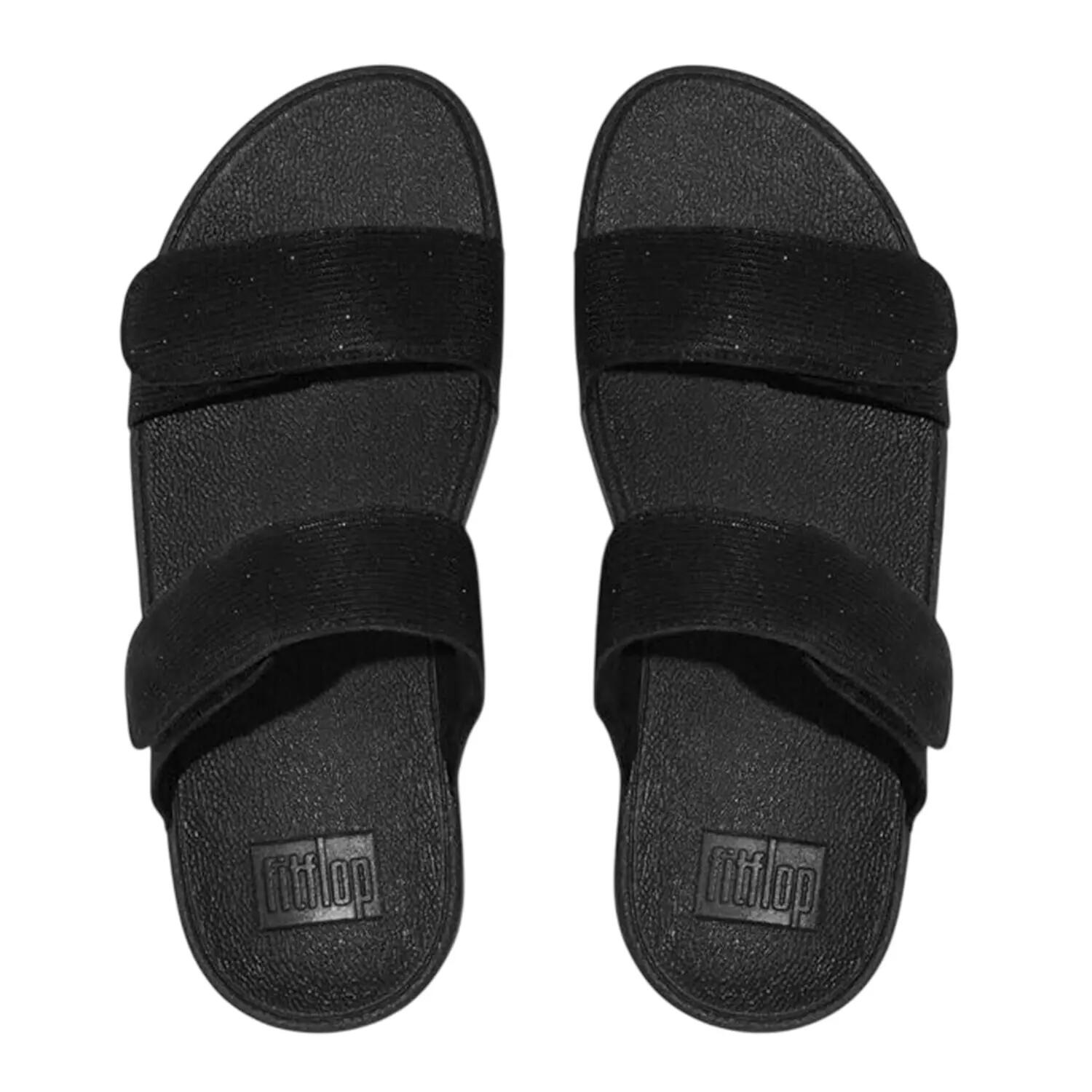Lulu Shimmerluxslippers van kunstleer voor dames (Zwart) 2/4