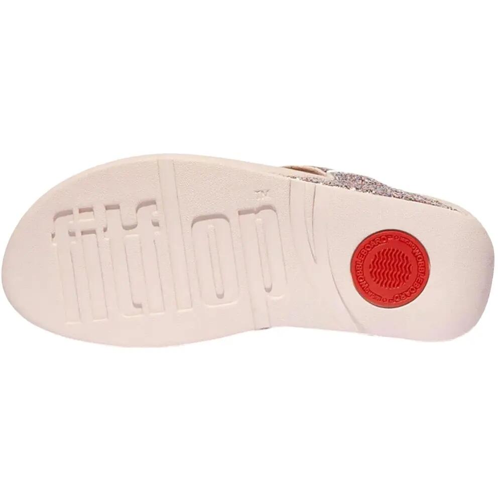 Glittersandalen met teenband voor dames (Naakt/Roos) 5/6