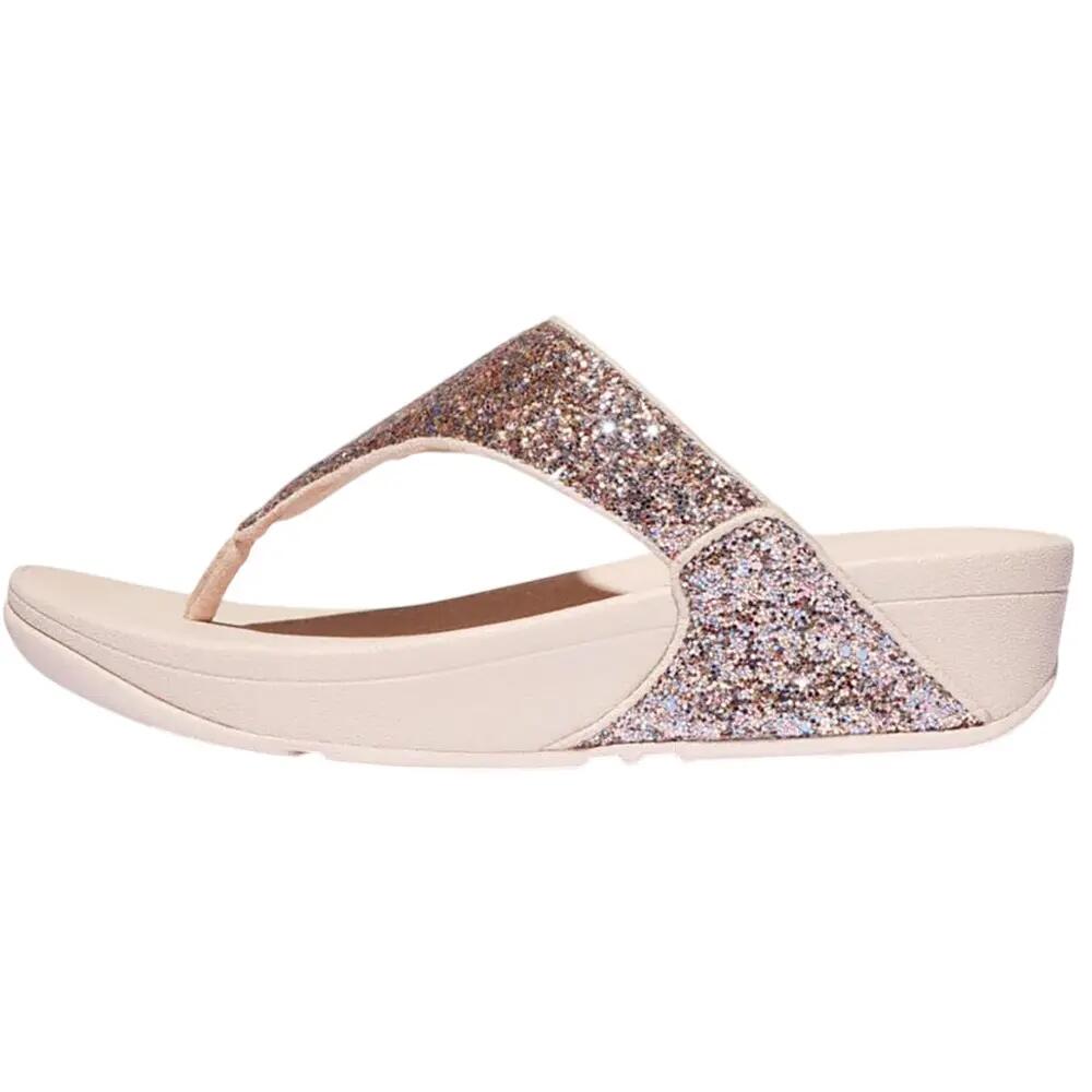 Glittersandalen met teenband voor dames (Naakt/Roos) 3/6