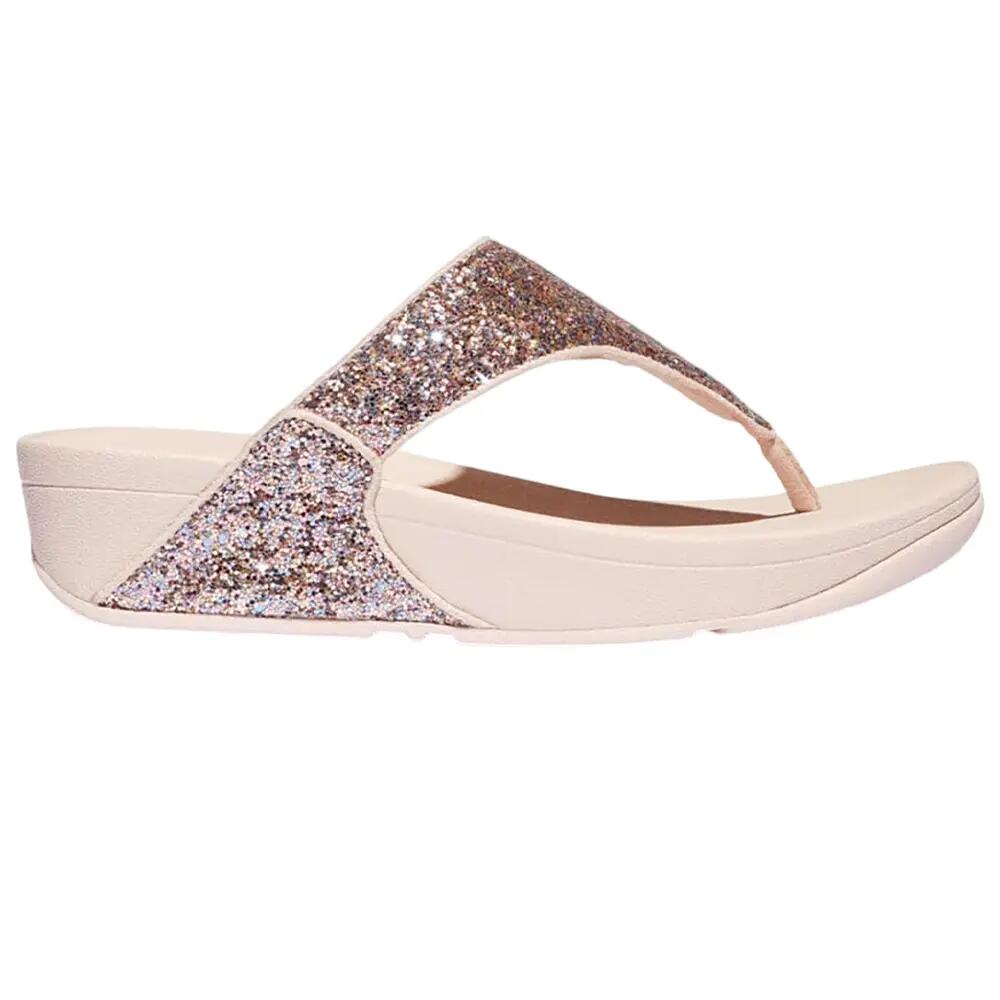Glittersandalen met teenband voor dames (Naakt/Roos) 2/6