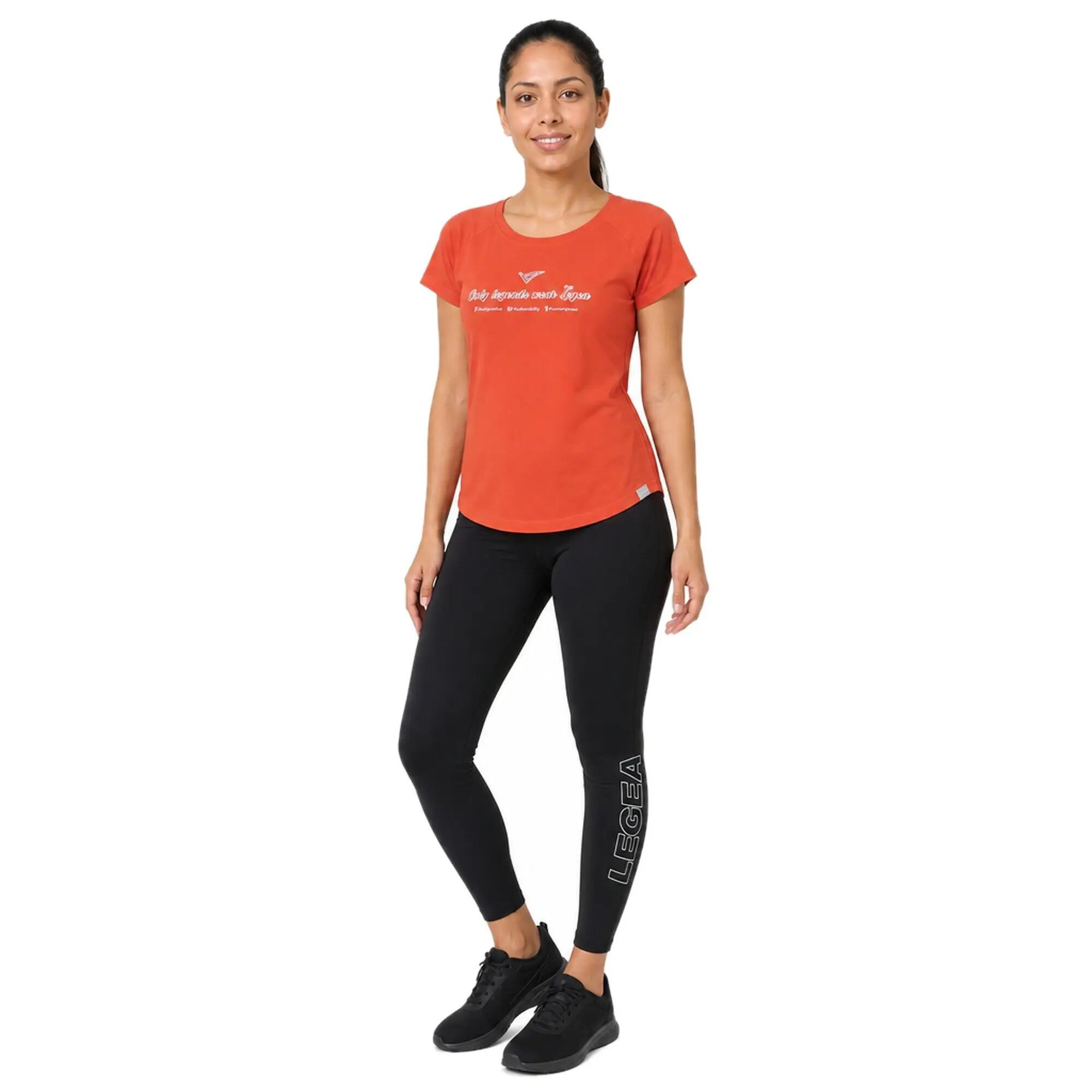 Completo t-shirt e leggings donna Cillene + Levery Corallo / Nero 1/8