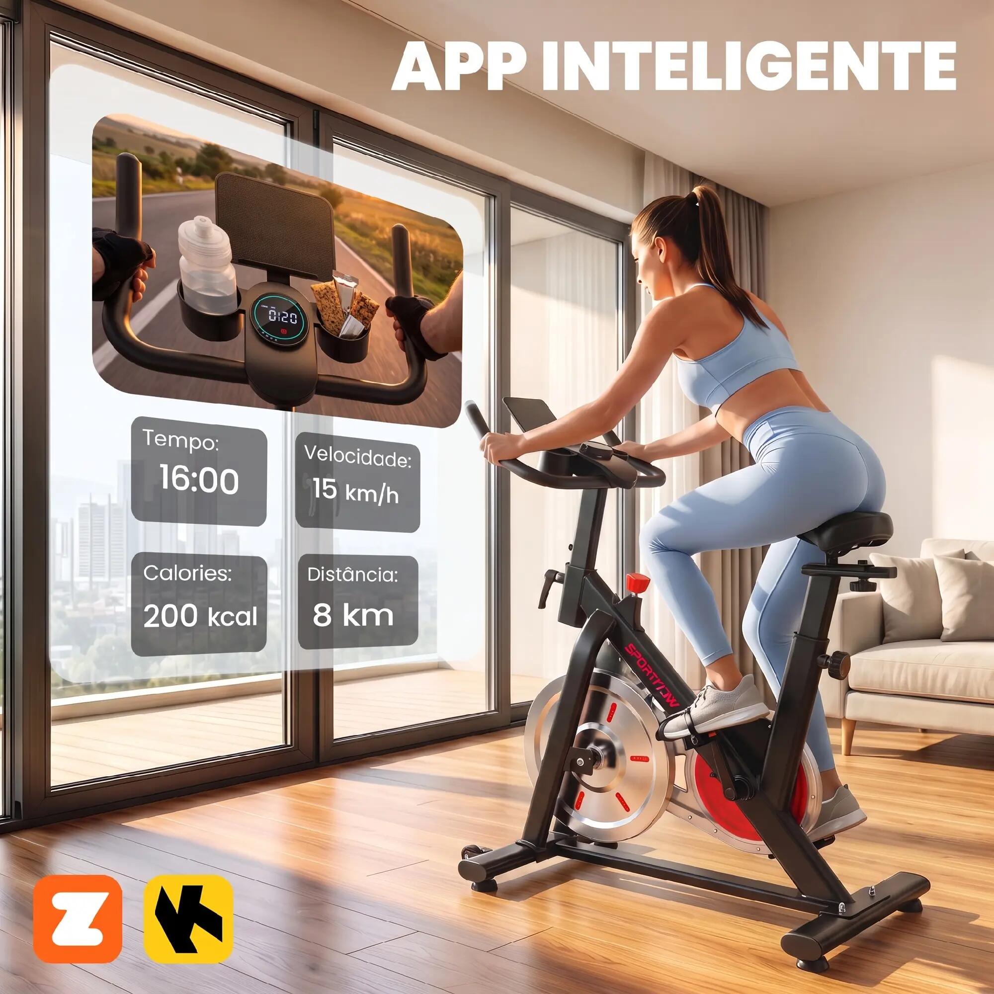 Bicicleta estática 100x50x110 cm preto e prateado SPORTNOW 4/9