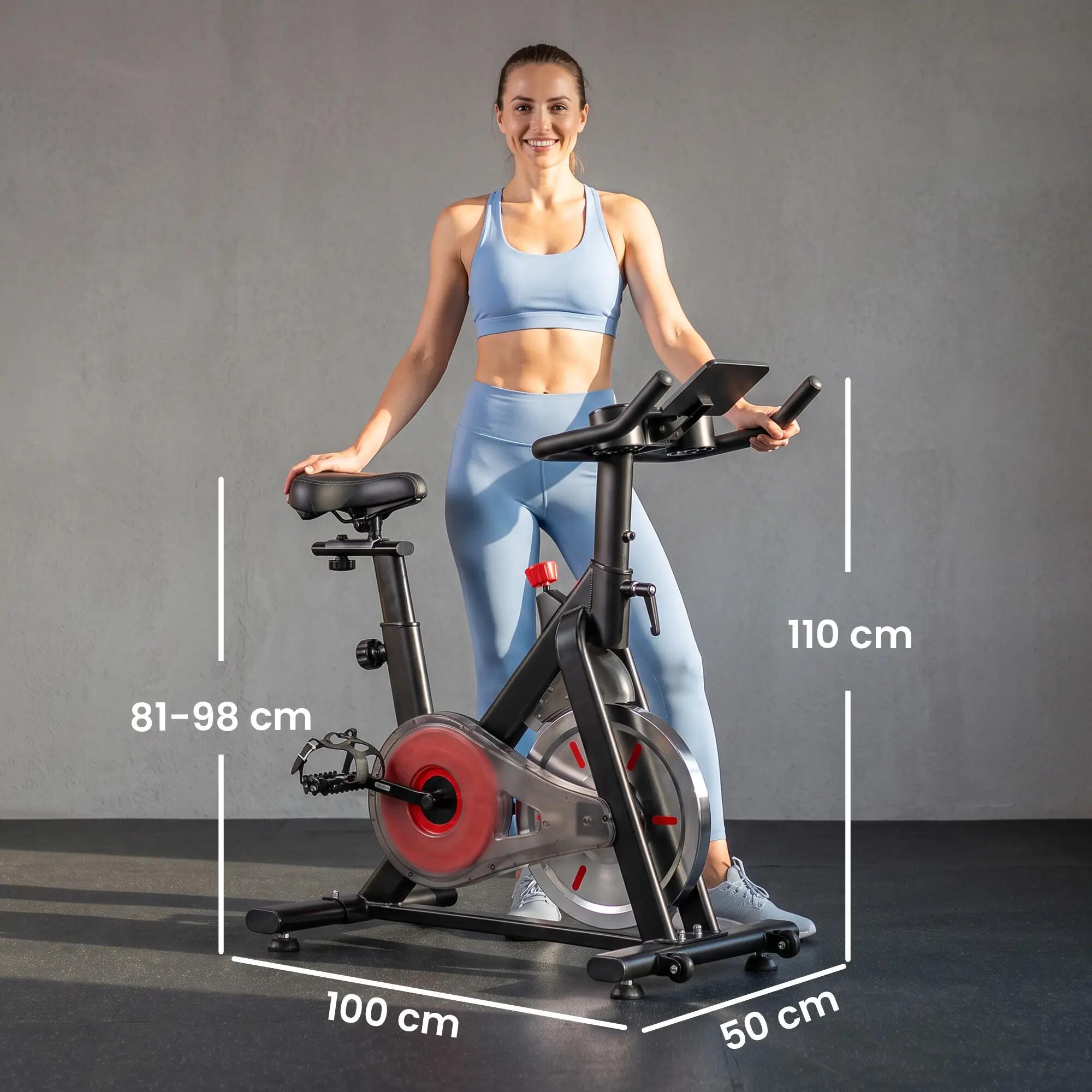 Bicicleta estática 100x50x110 cm preto e prateado SPORTNOW 3/9