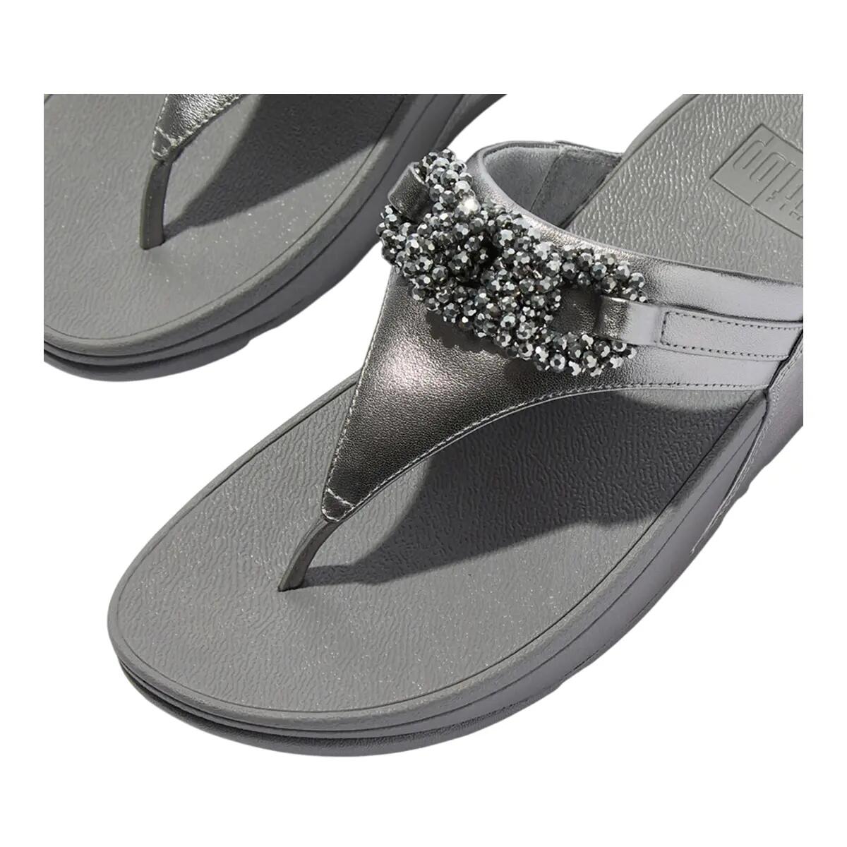 Sandales Motif/style Perlé LULU Femme (Gris) 5/5