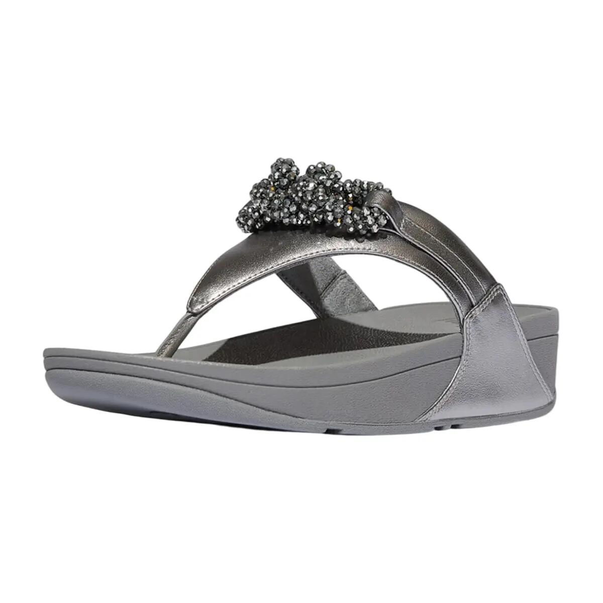 Sandales Motif/style Perlé LULU Femme (Gris) 4/5