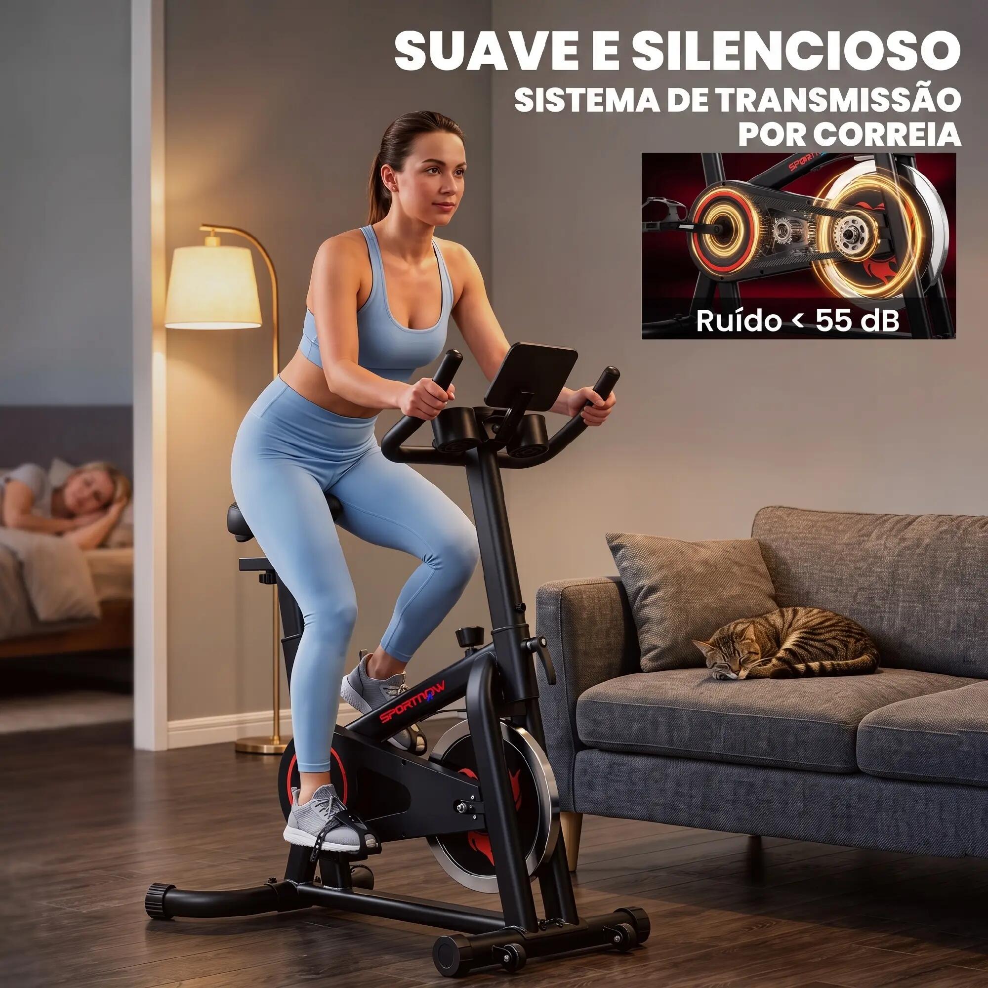 Bicicleta estática 100x60x119 cm preto SPORTNOW 6/9