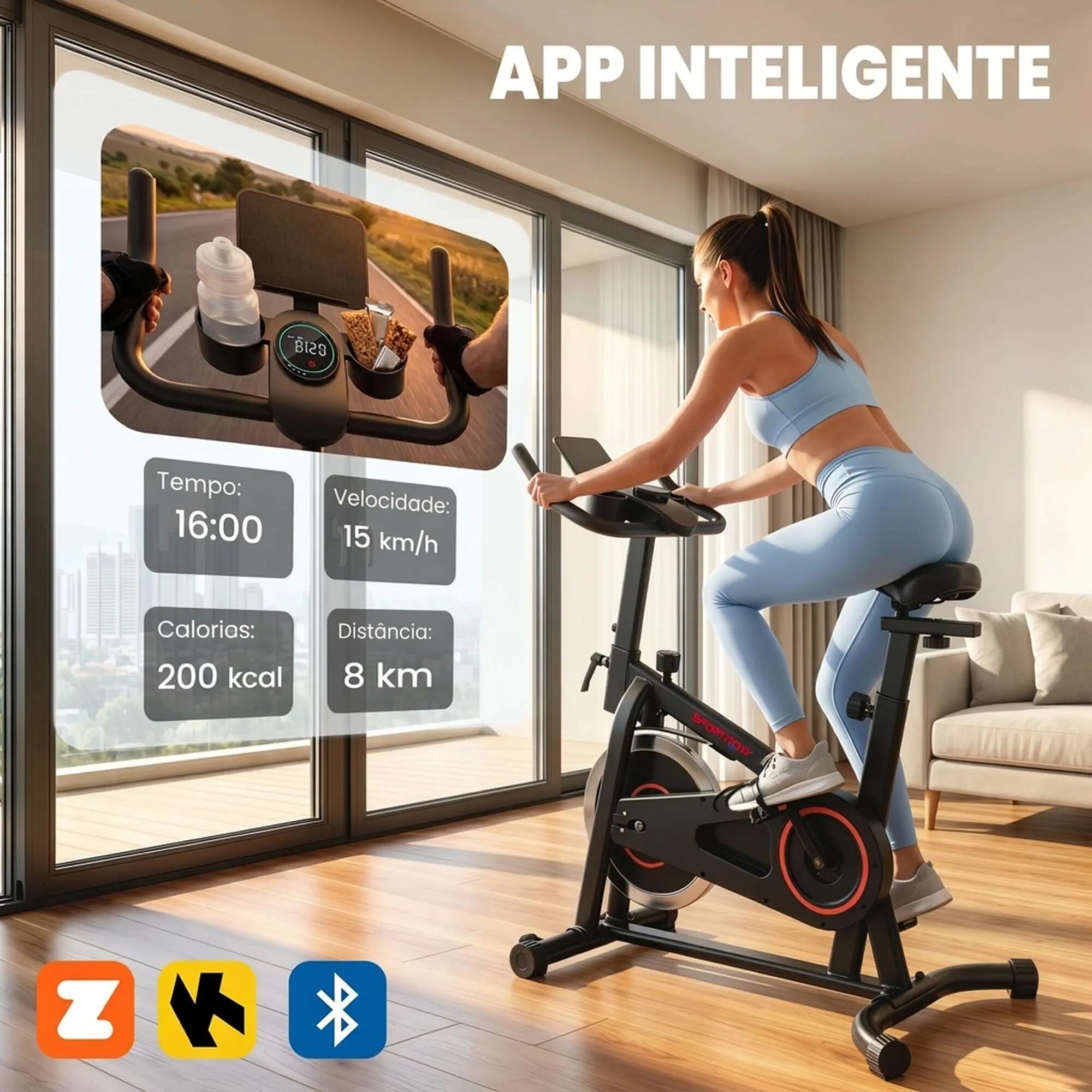 Bicicleta estática 100x60x119 cm preto SPORTNOW 4/9