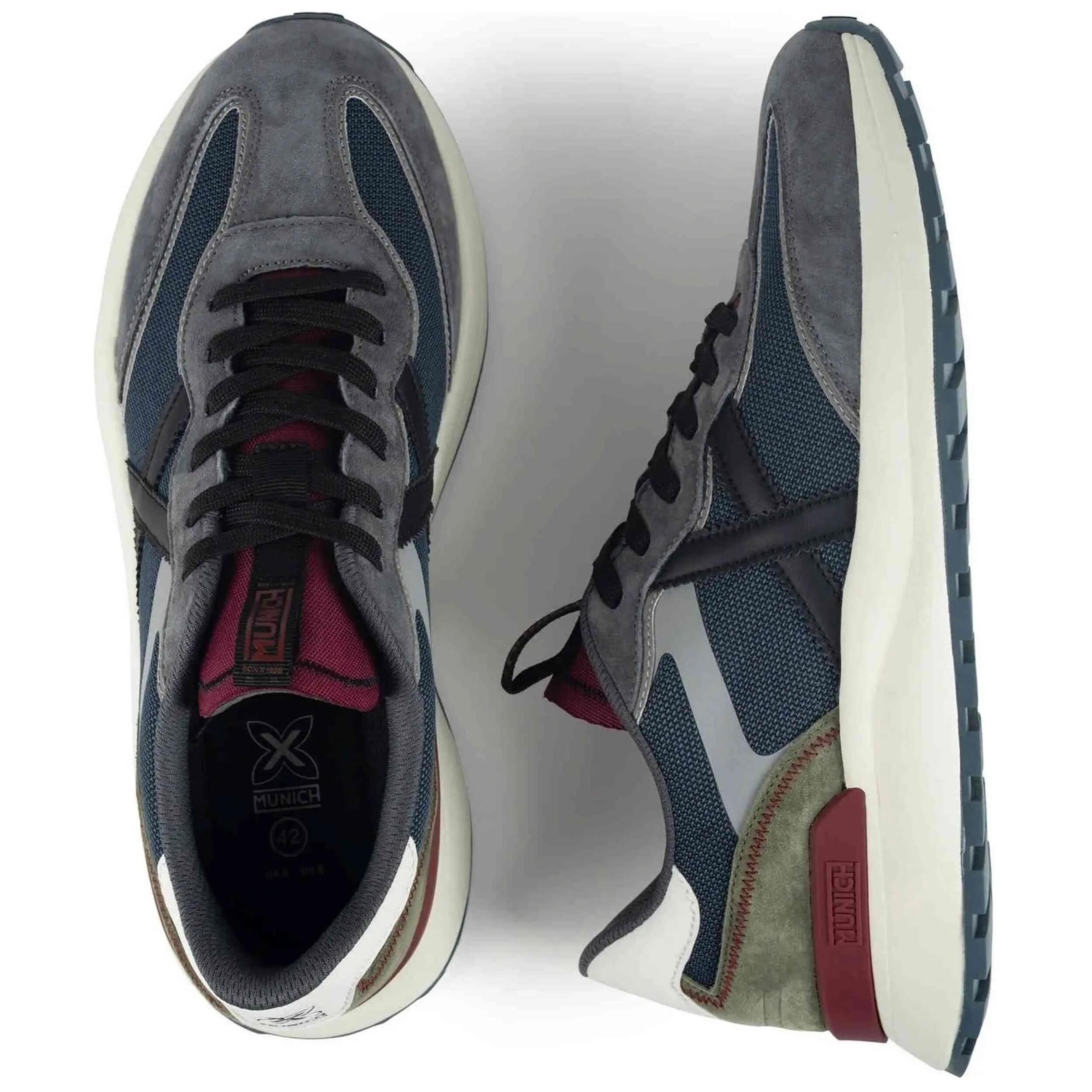Zapatillas Munich modelo Dynamix "Gris, Azul y Burdeos" para hombre 4/5