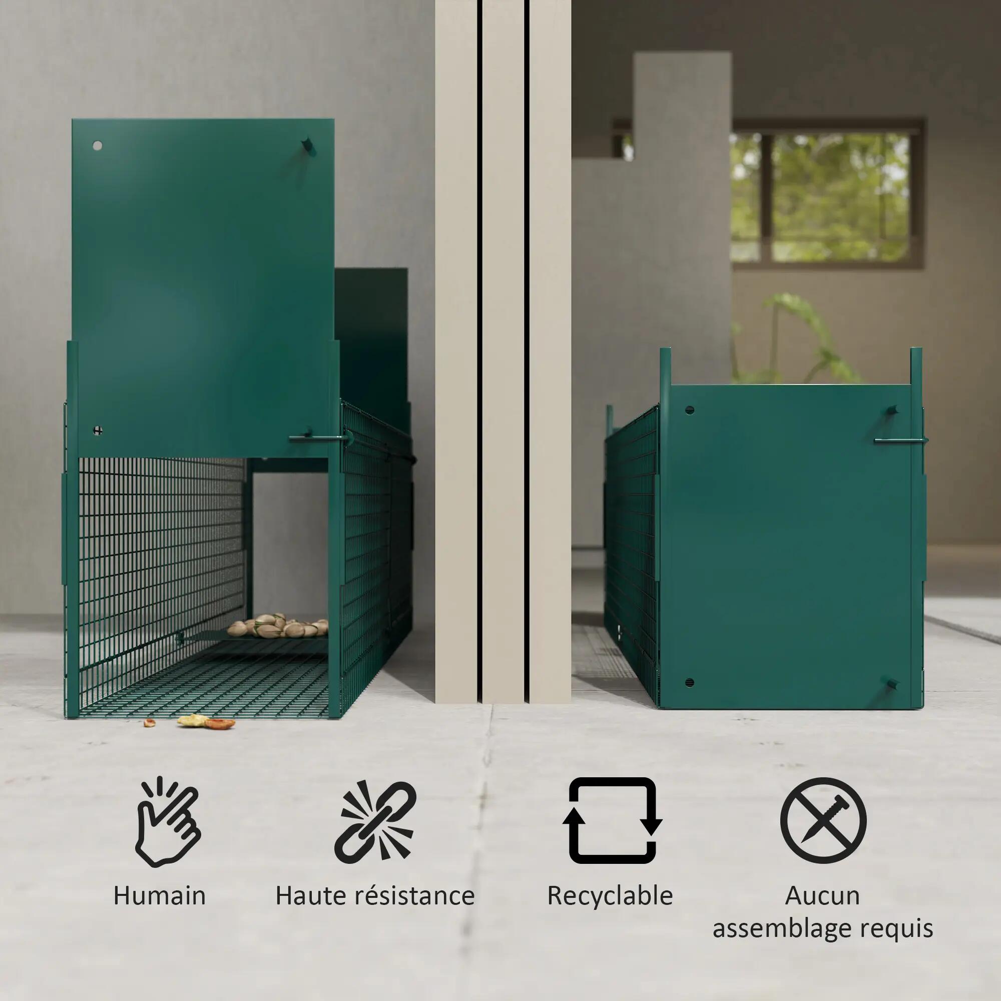 Piège Vivant Cage Attrape 100 x 25 x 28 cm Piège Fouine pour Martres, Rats, Sour 8/9