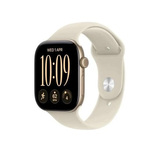 Montre connectée Apple Series 12 Aluminium or léger avec bracelet sport sable