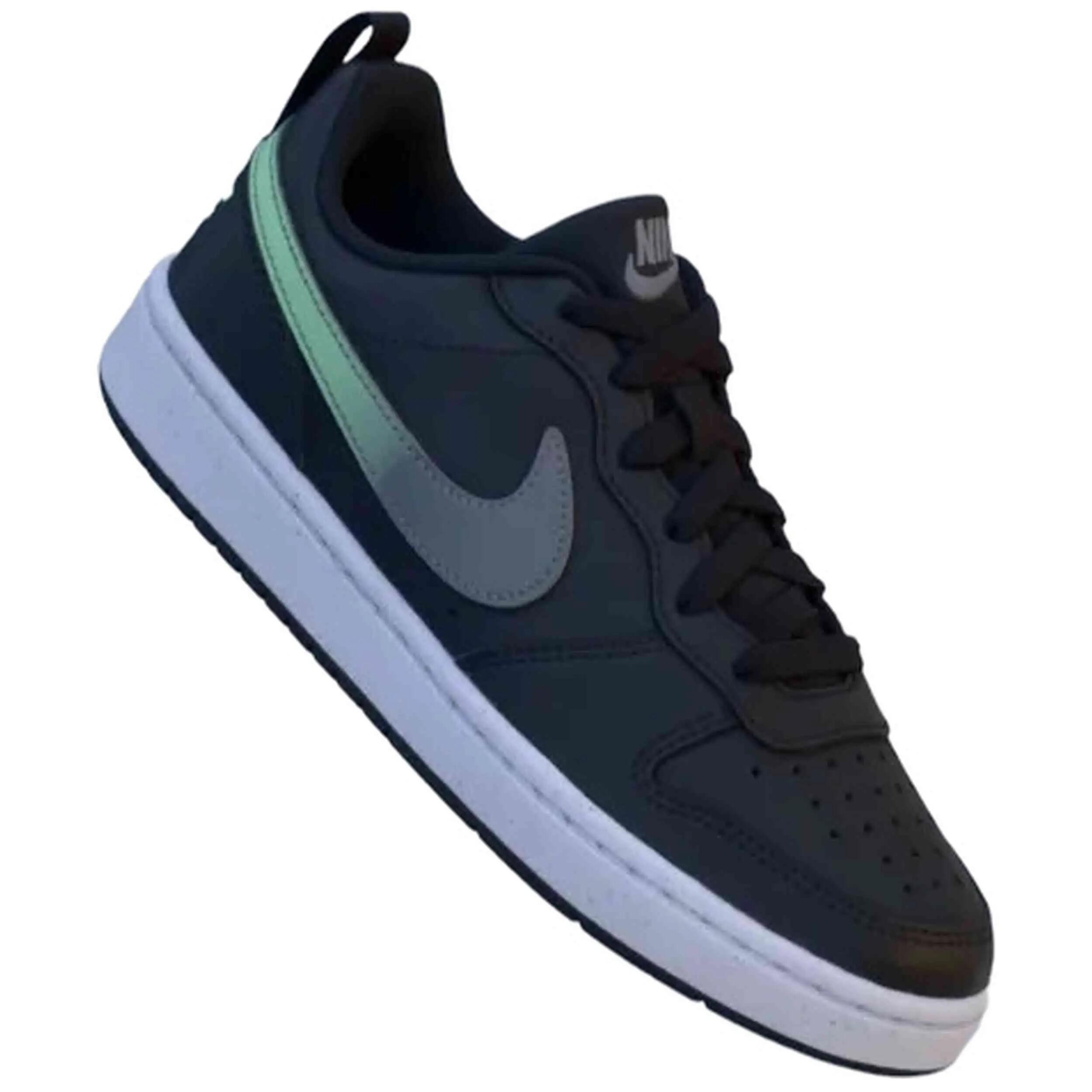 Sapatilhas Nike modelo Court Vision Low "Black/Green" para crianças unissex 4/4