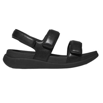 Fmode go backstrap platte sandalen voor dames (allemaal zwart)