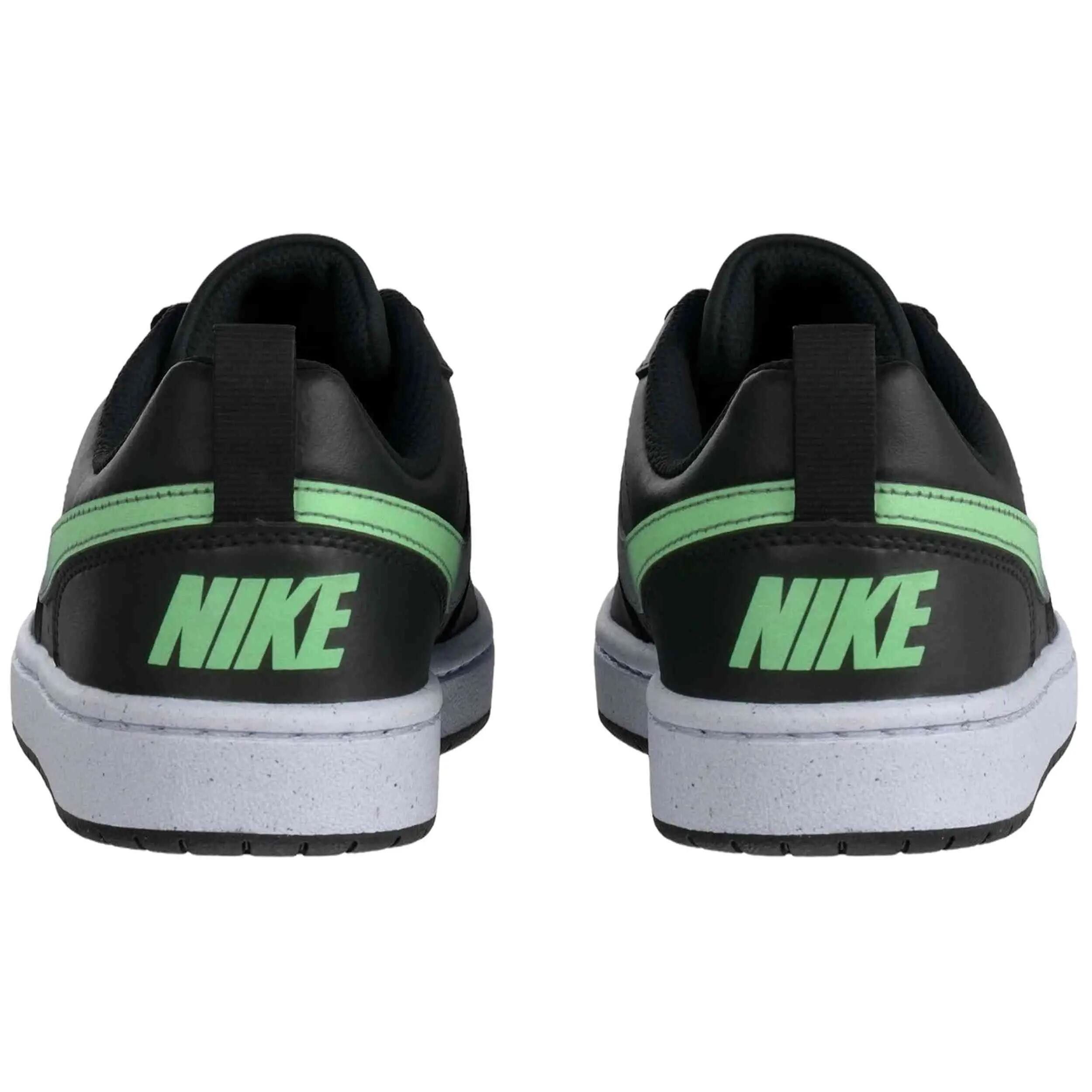 Sapatilhas Nike modelo Court Vision Low "Black/Green" para crianças unissex 3/4