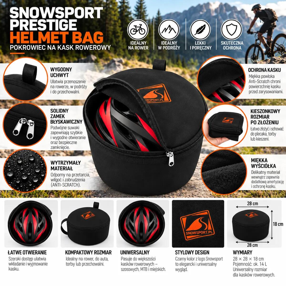 Pokrowiec na Kask Rowerowy Torba SnowSport Prestige Anti-Scratch 2/7