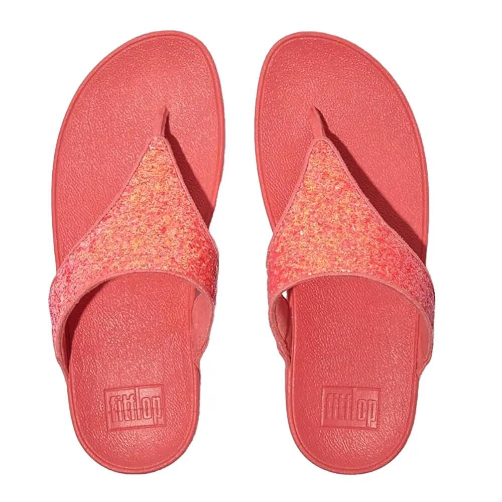 Lulusandalen met glitters en teenslippers voor dames (Rosé Koraal) 3/5