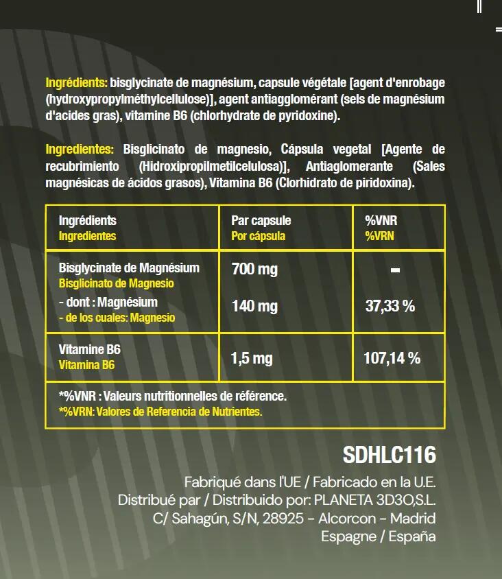 BISGLICINATO DE MAGNESIO + VITAMINA B6 | 120 cap SportDone 4/4