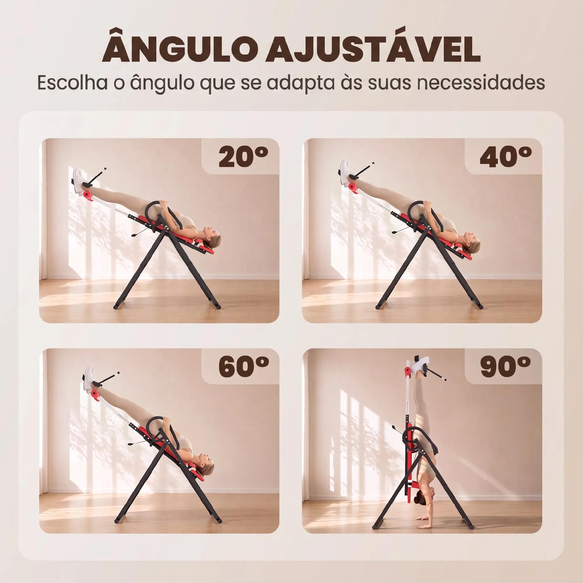 Mesa de inversão 114x79x153 cm vermelho SPORTNOW 5/9