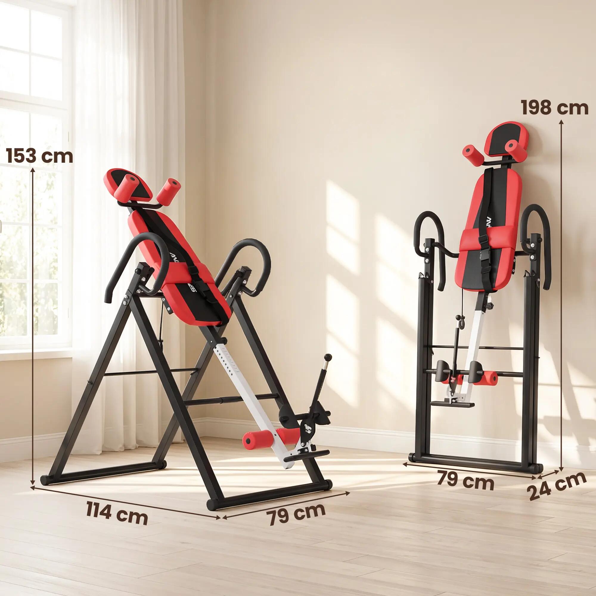 Mesa de inversão 114x79x153 cm vermelho SPORTNOW 3/9