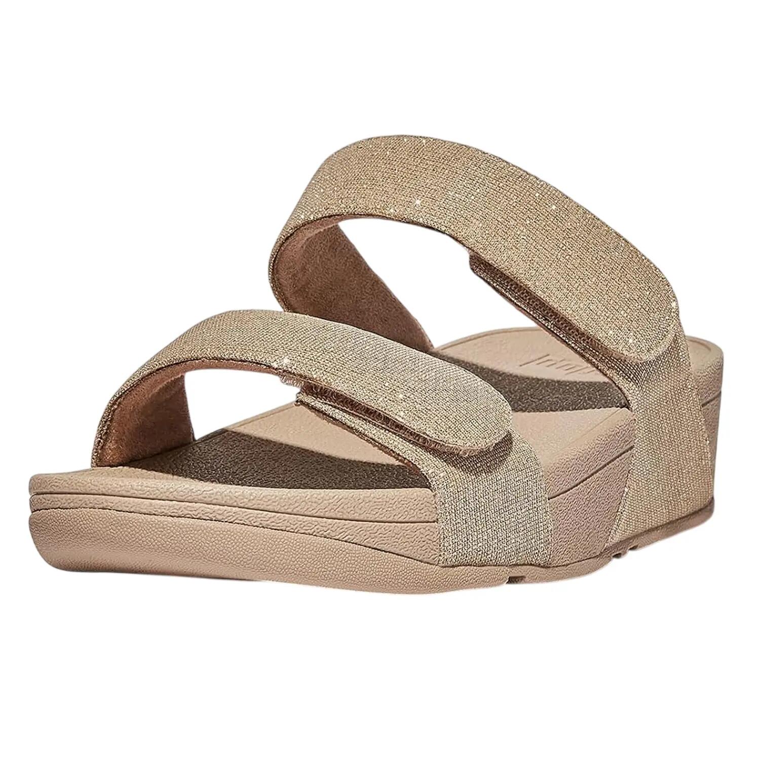 Lulu Shimmerluxslippers van kunstleer voor dames (Latte/Beige) 4/4