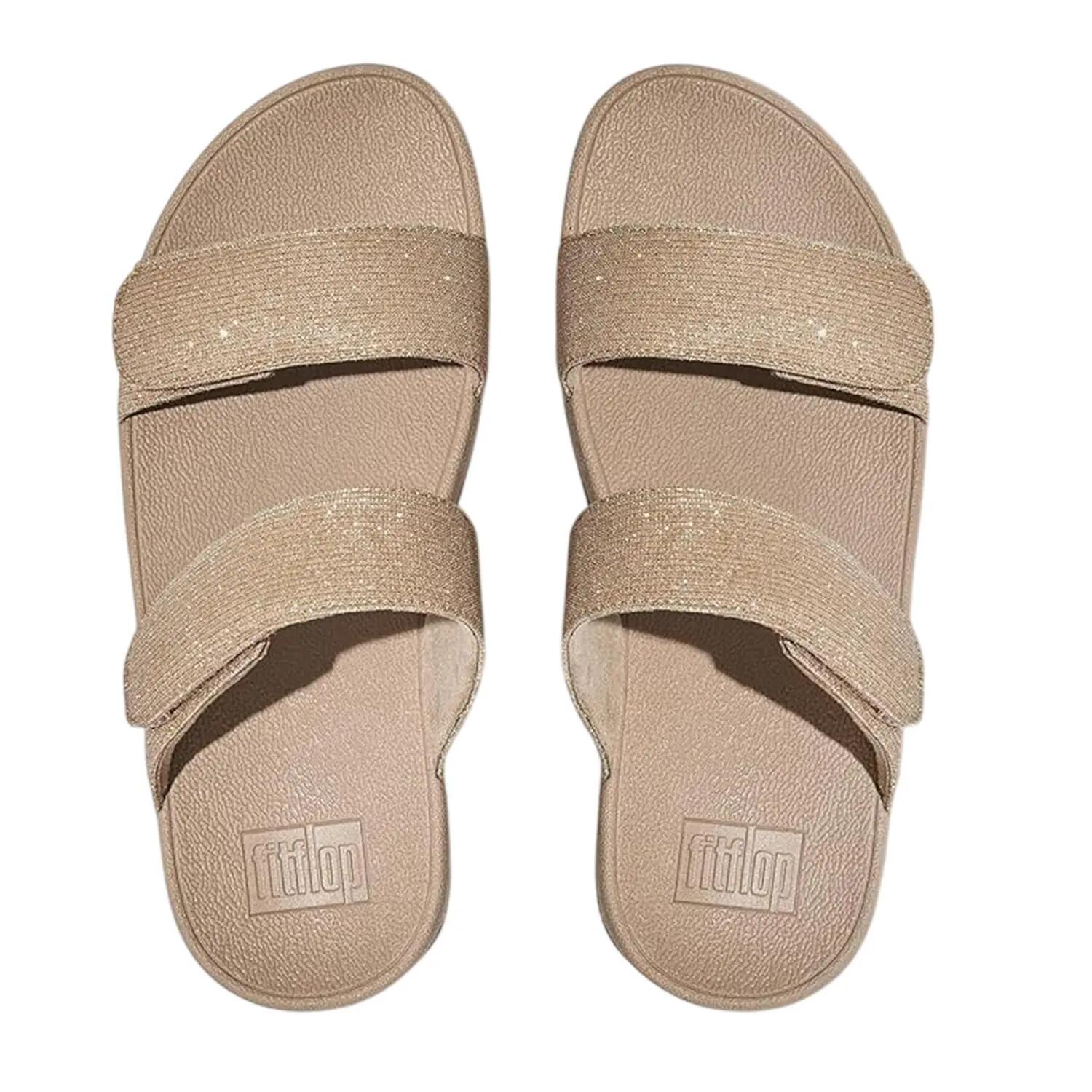 Lulu Shimmerluxslippers van kunstleer voor dames (Latte/Beige) 2/4