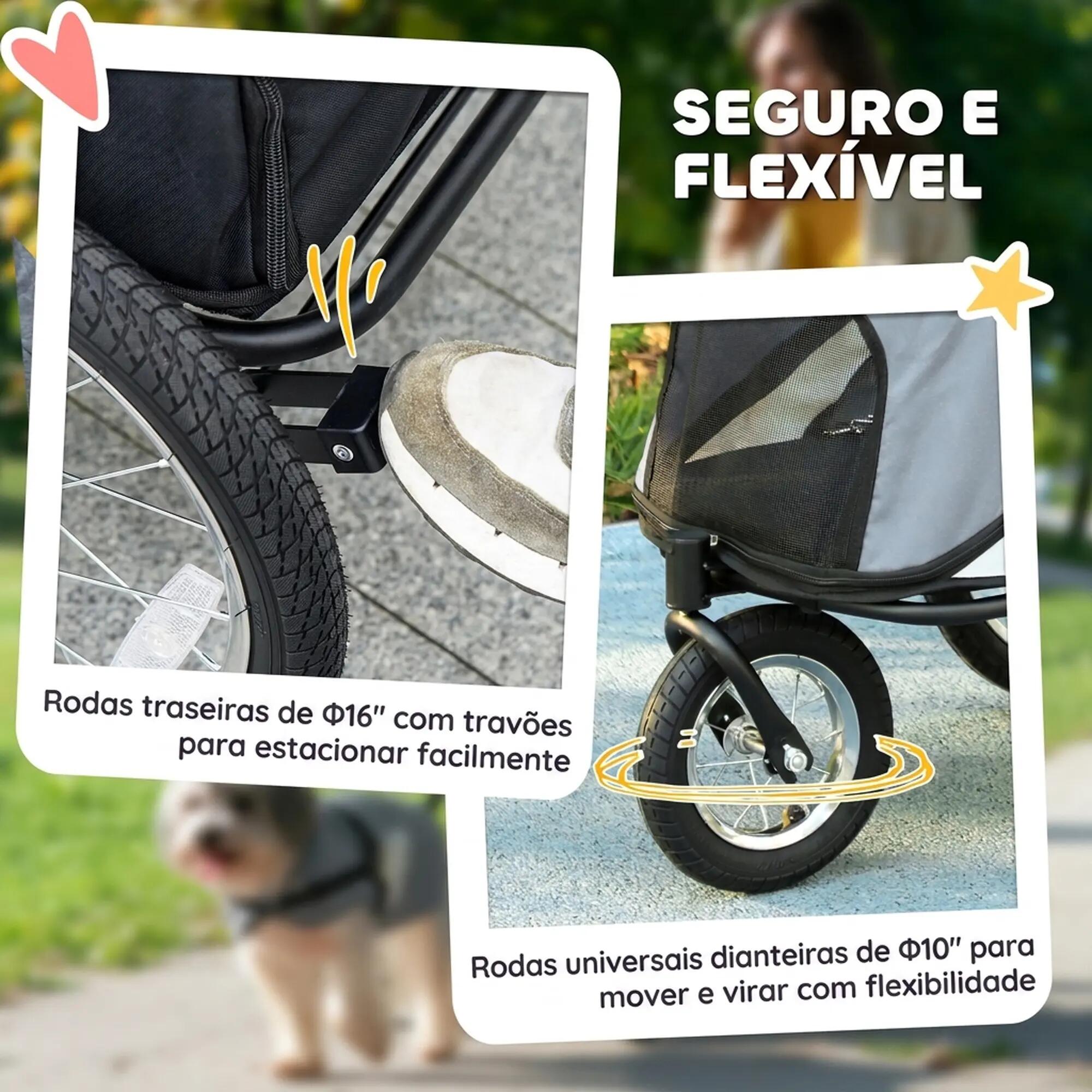 Carrinho para cães 101 x 64 x 93 cm cinzento PawHut 5/9