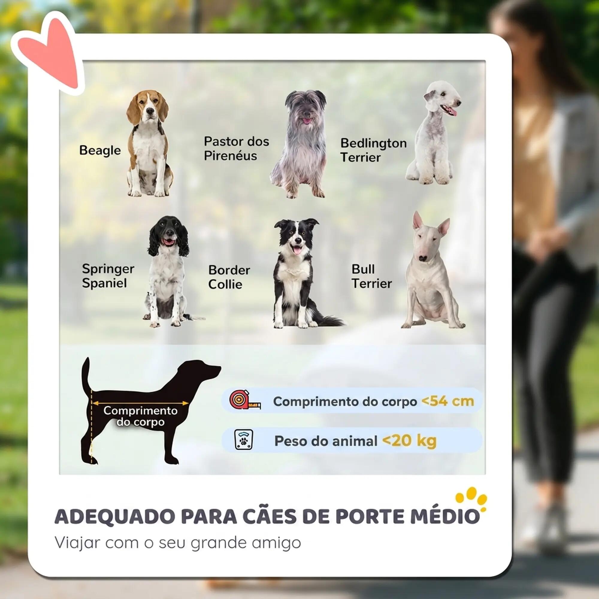 Carrinho para cães 101 x 64 x 93 cm cinzento PawHut 4/9