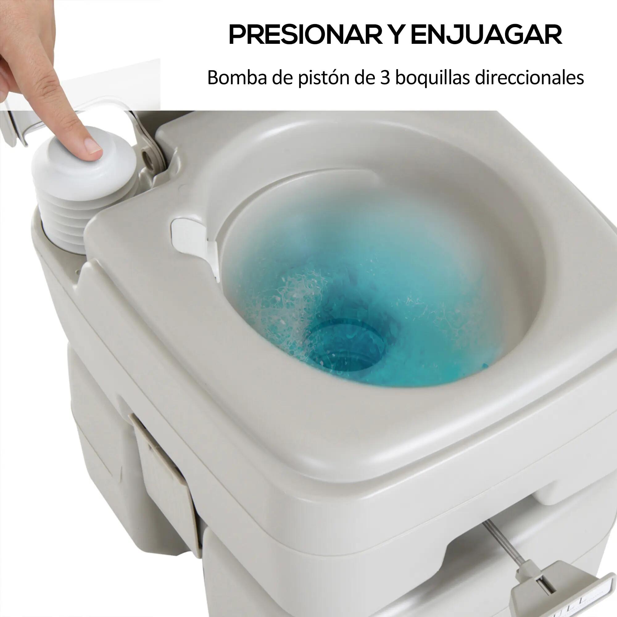 Toilettes chimiques portables, 20 L, avec réservoir à déchets et réservoir d'eau 8/9