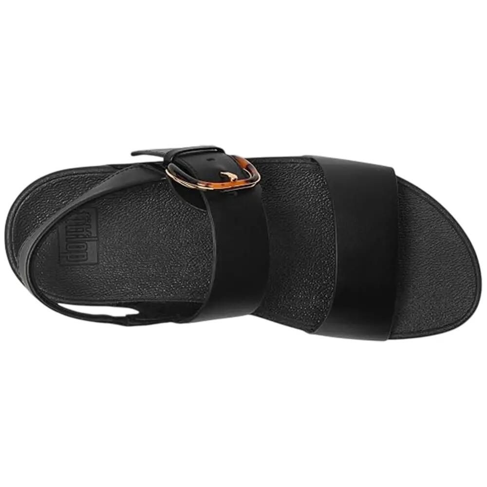 Lulusandalen met leren gesp voor dames (Zwart) 4/6