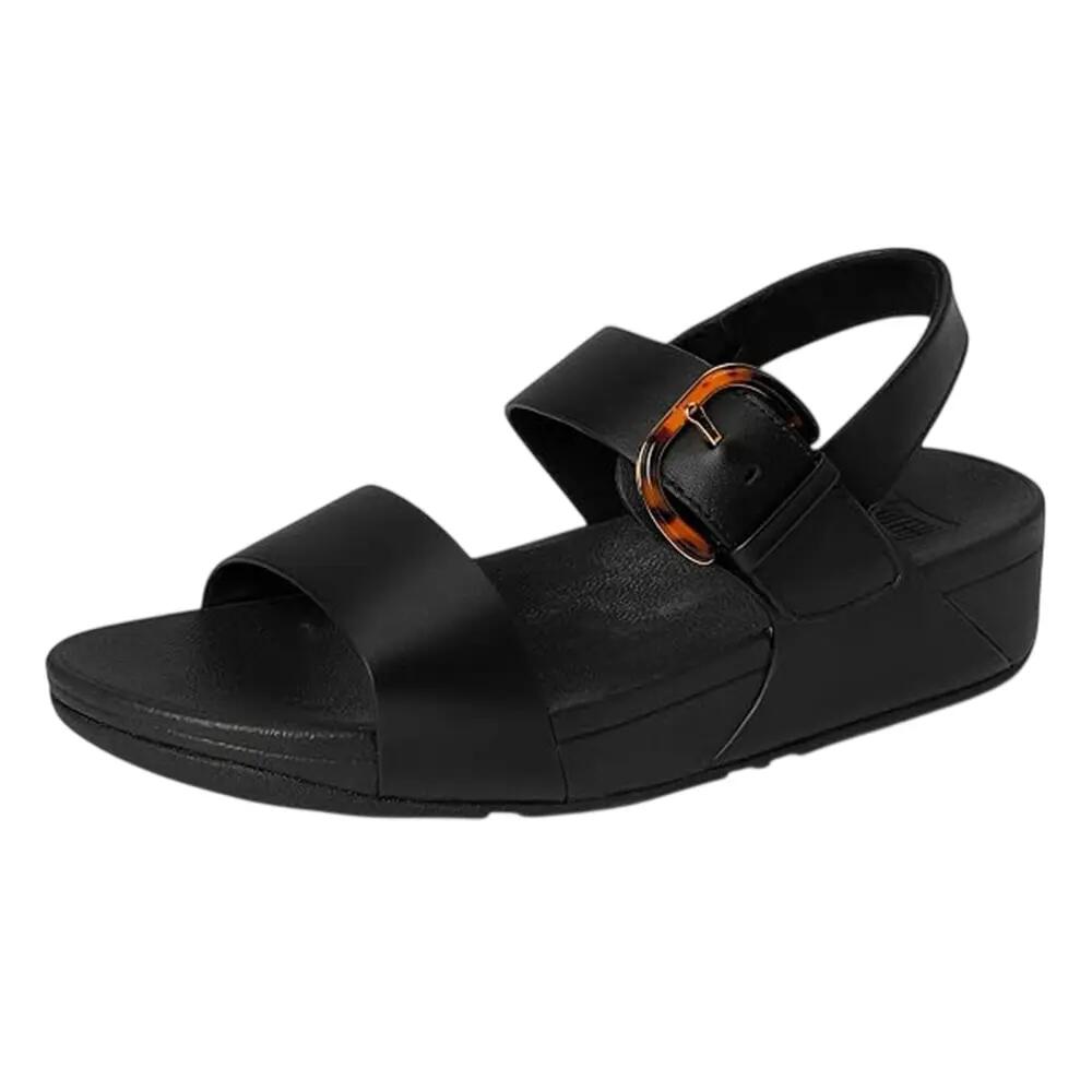 Lulusandalen met leren gesp voor dames (Zwart) 3/6