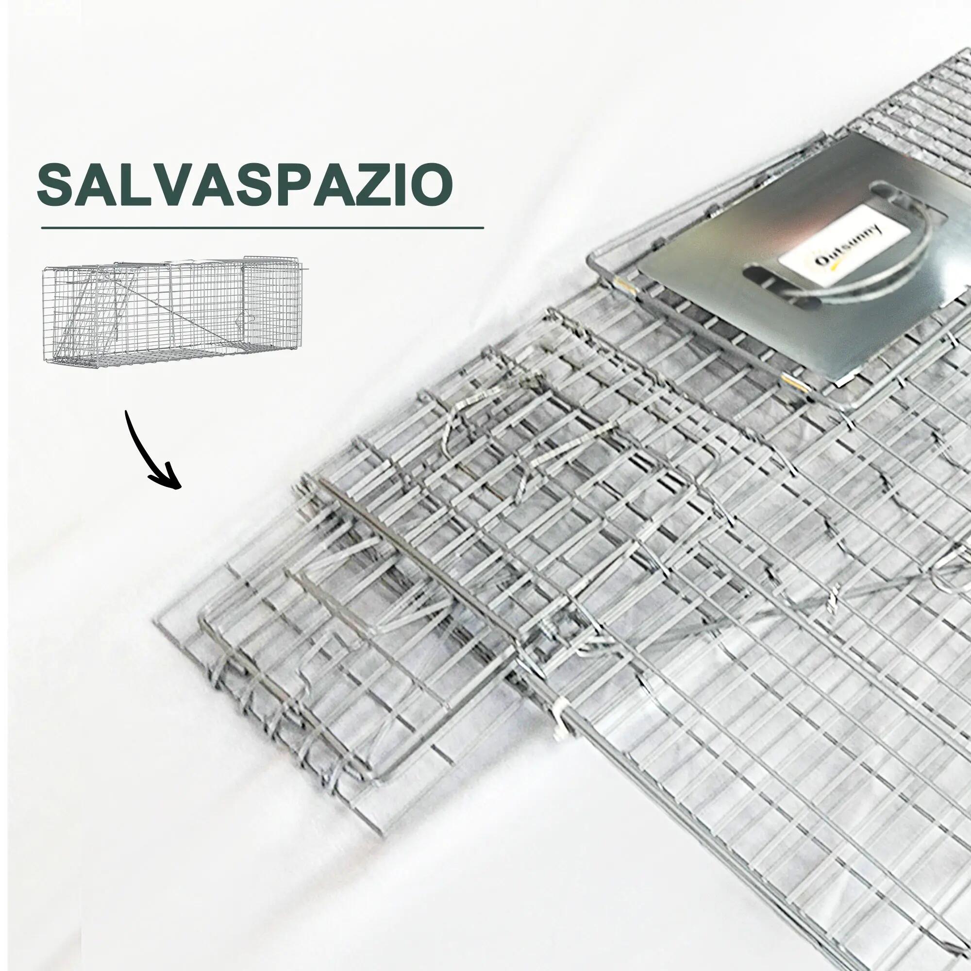Cage pliable en acier pour rats, souris et ragondins, 93 x 31 x 34,5 cm, argent 9/9