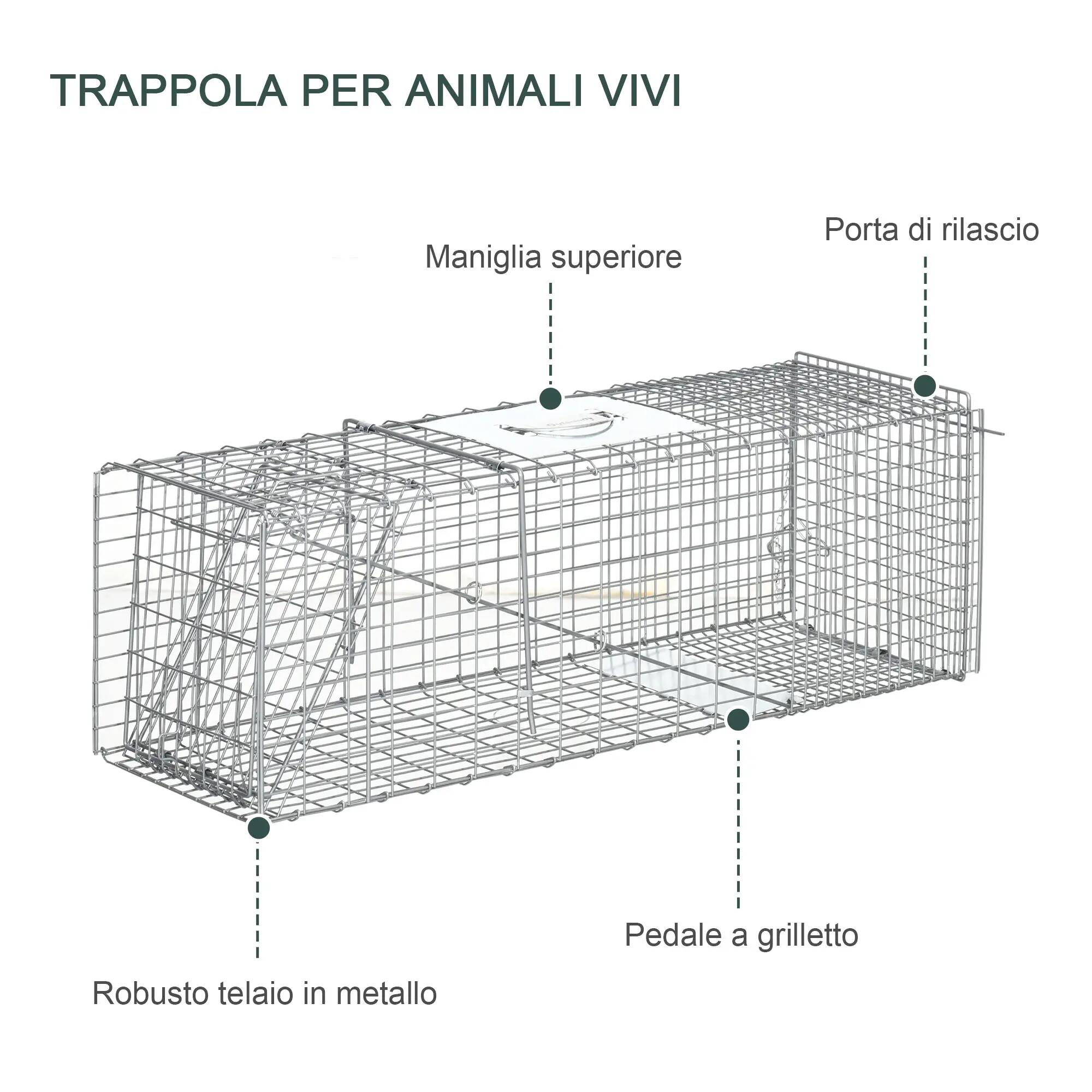 Cage pliable en acier pour rats, souris et ragondins, 93 x 31 x 34,5 cm, argent 8/9
